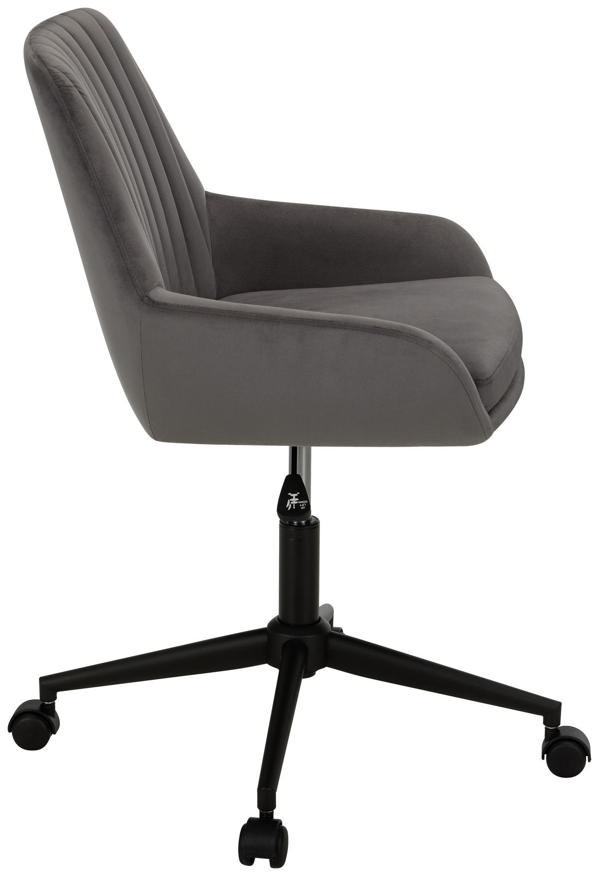 Scaun rotativ CHILLY - negru/gri, Modern, plastic/metal (60/82,5-92/60cm) - Modern Living