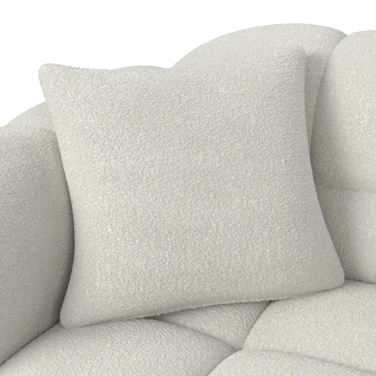 CANAPEA MARIE - alb/culoare natur, Modern, lemn/textil (230/88/77cm) - Bessagi Home