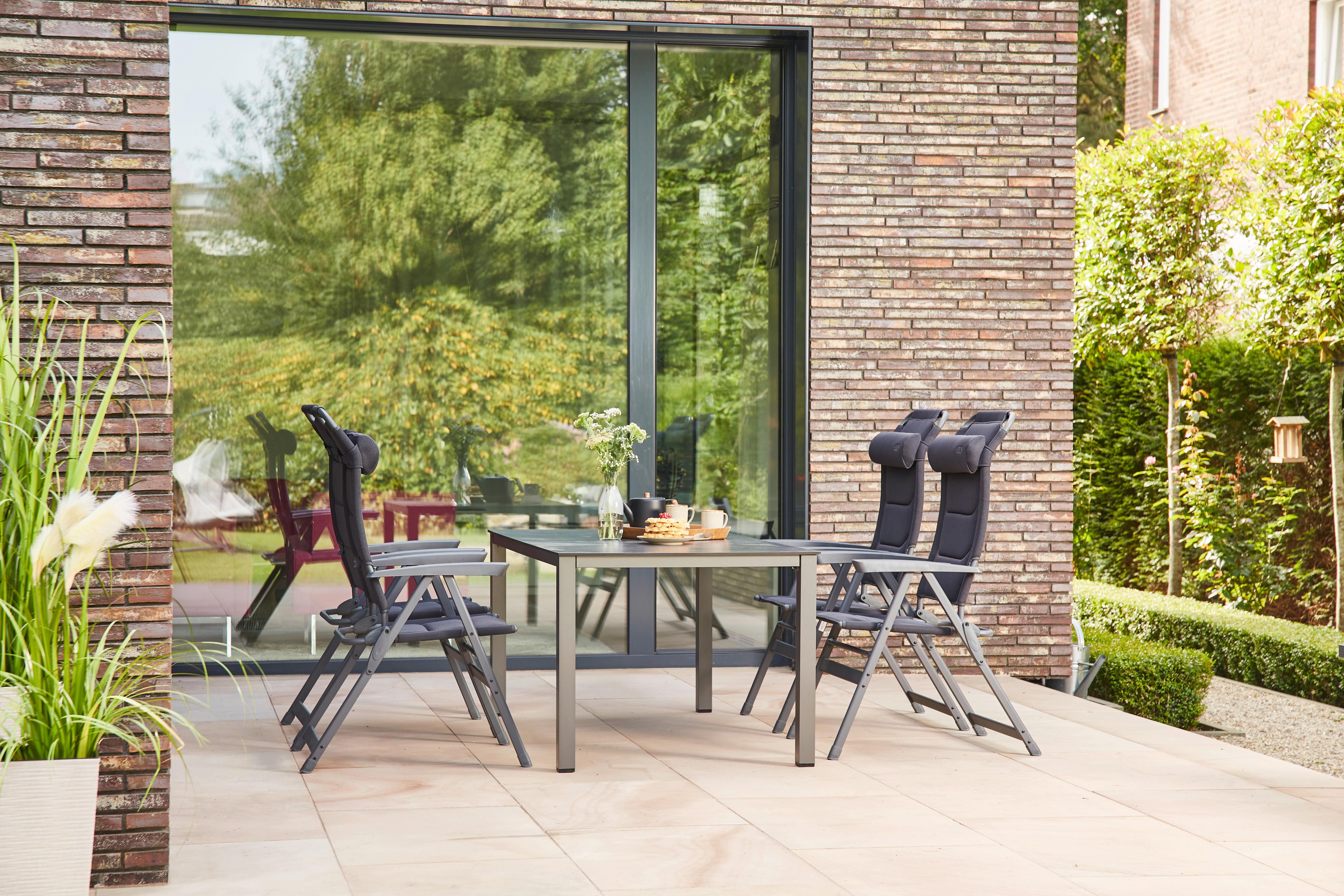 Gartengarnitur 5-tlg. Auminium Premium 5-teilig - Anthrazit/Schwarz, KONVENTIONELL, Kunststoff/Textil - Siena Garden