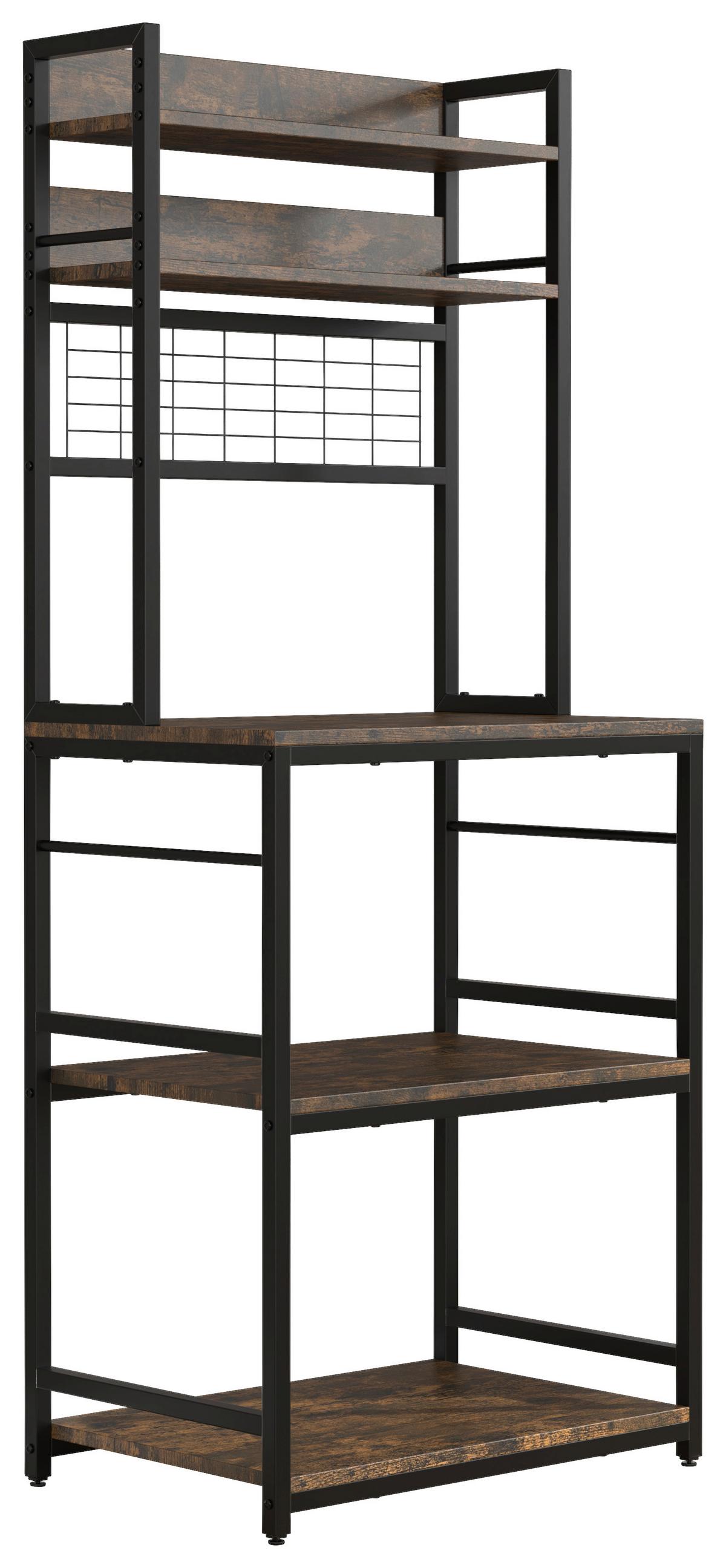 Küchenregal Kolari ca. 60x150 cm Schwarz/Eiche - Eichefarben/Schwarz, Design, Holzwerkstoff/Metall (60/150/40cm) - MID.YOU