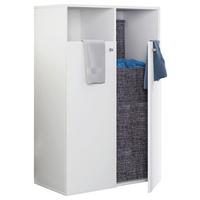 Srednje Visoka Omara Klidas Xl, Bela - siva/bela, Moderno, umetna masa/leseni material (80/110/39cm) - MID.YOU