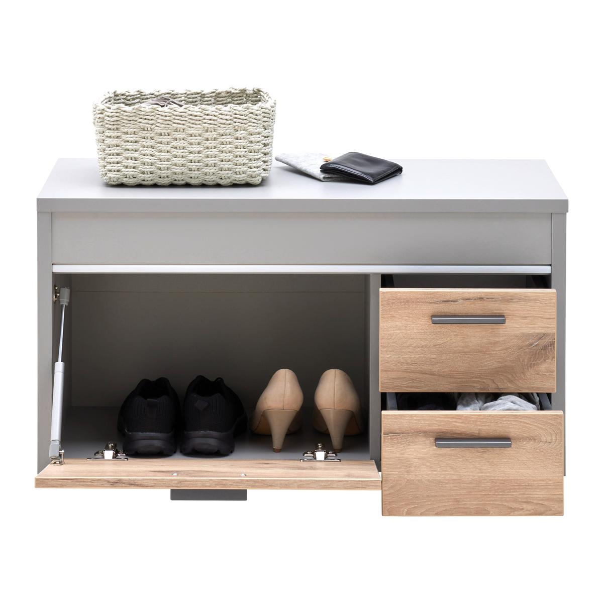 Garderobenbank Dynamic in Hellgrau - Modern, Holzwerkstoff (80/45/37cm) - Mömax