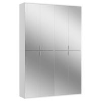 Drehtürenschrank Projekt X - Chromfarben/Weiss, Modern, Glas/Holzwerkstoff (122/193/34cm) - MID.YOU