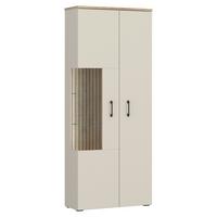 Vitrina Amare - kašmir/boje hrasta, Moderno, staklo/drvni materijal (76,3/192/35cm) - Modern Living