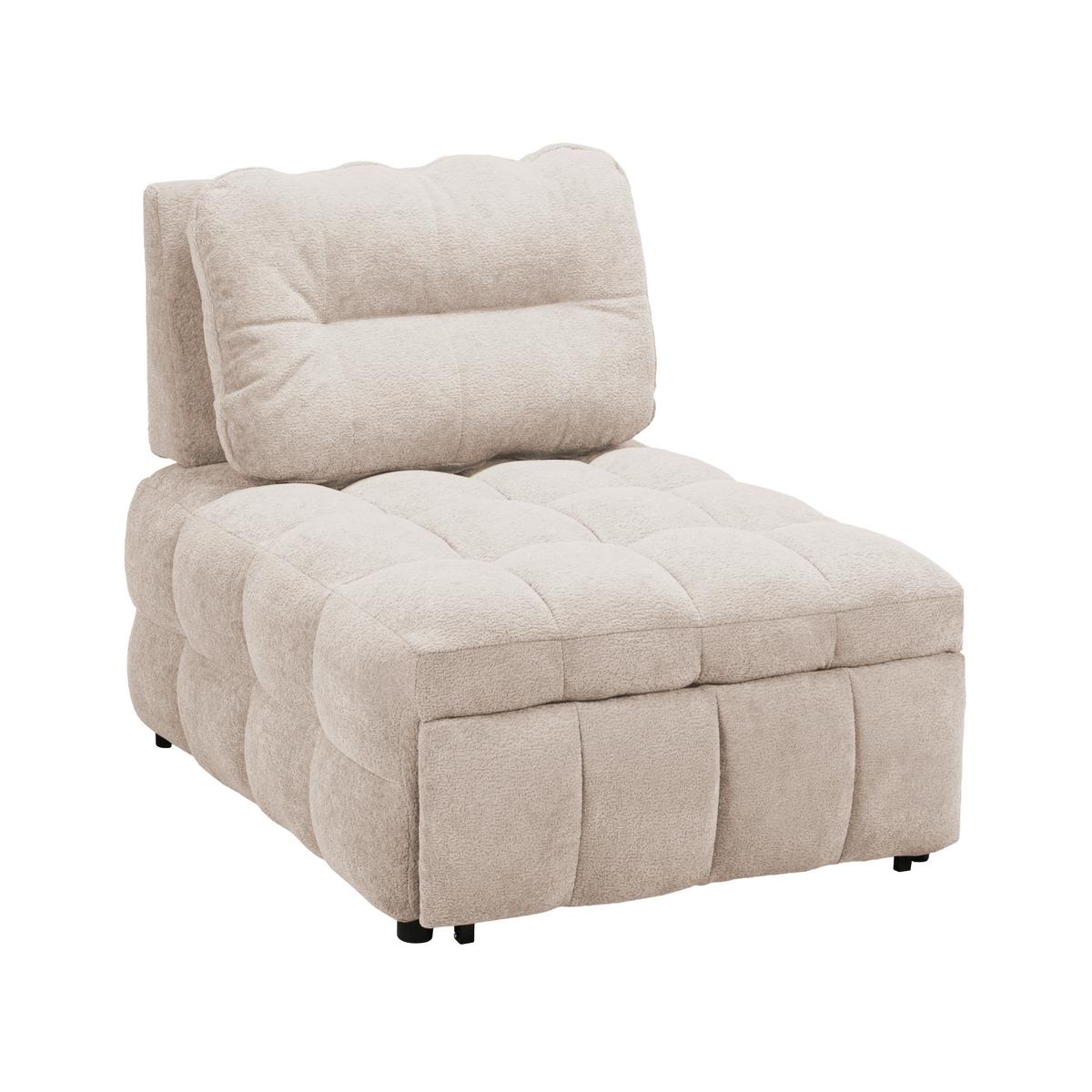 Schlafsessel Liara Webstoff Beige - Beige/Schwarz, MODERN, Holz/Textil (88/87/110cm) - Bessagi Home