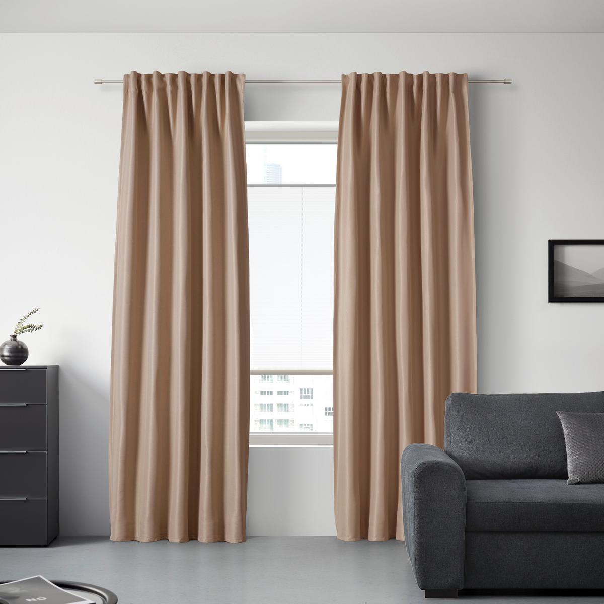 Zatemnitvena Zavesa Roman - bež, Moderno, tekstil (135/255cm) - Premium Living