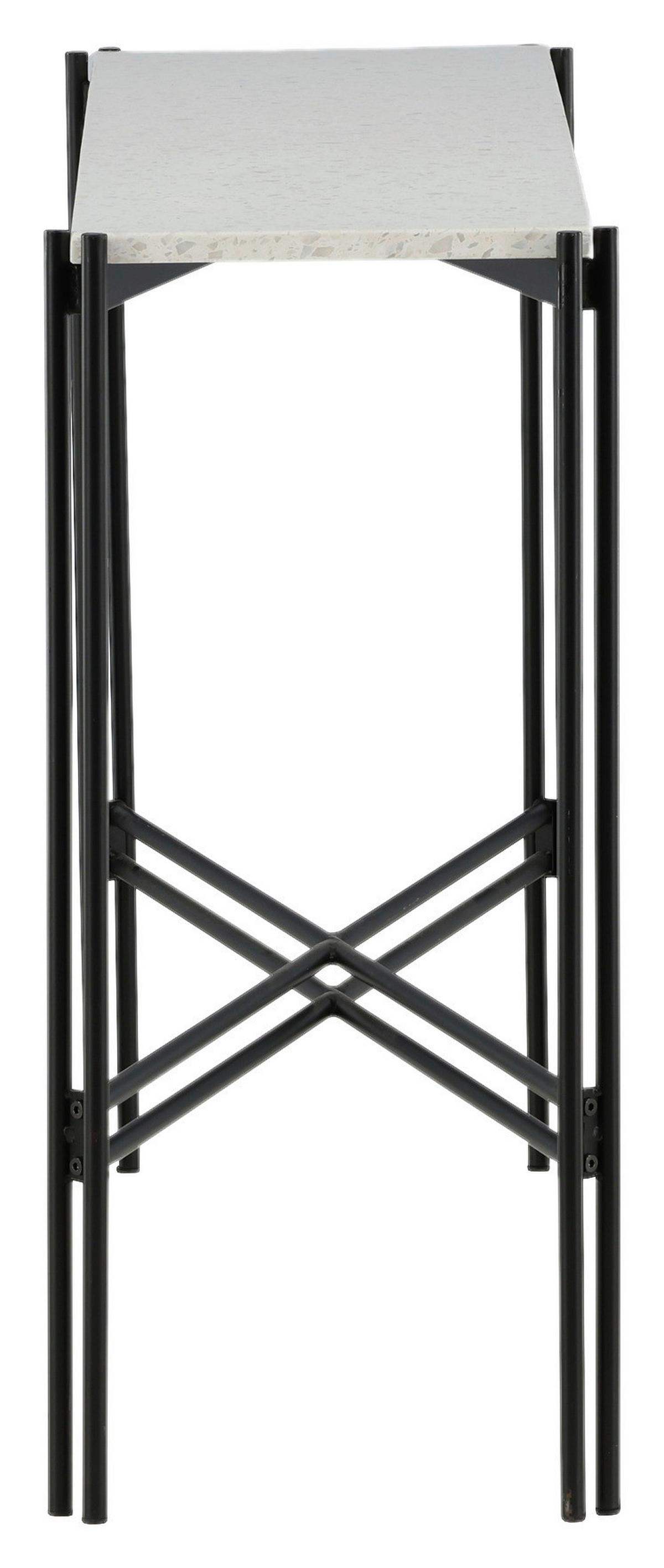 BEISTELLTISCH RAZZIA - Schwarz/Weiß, Design, Stein/Metall (110/30/75cm) - Livetastic