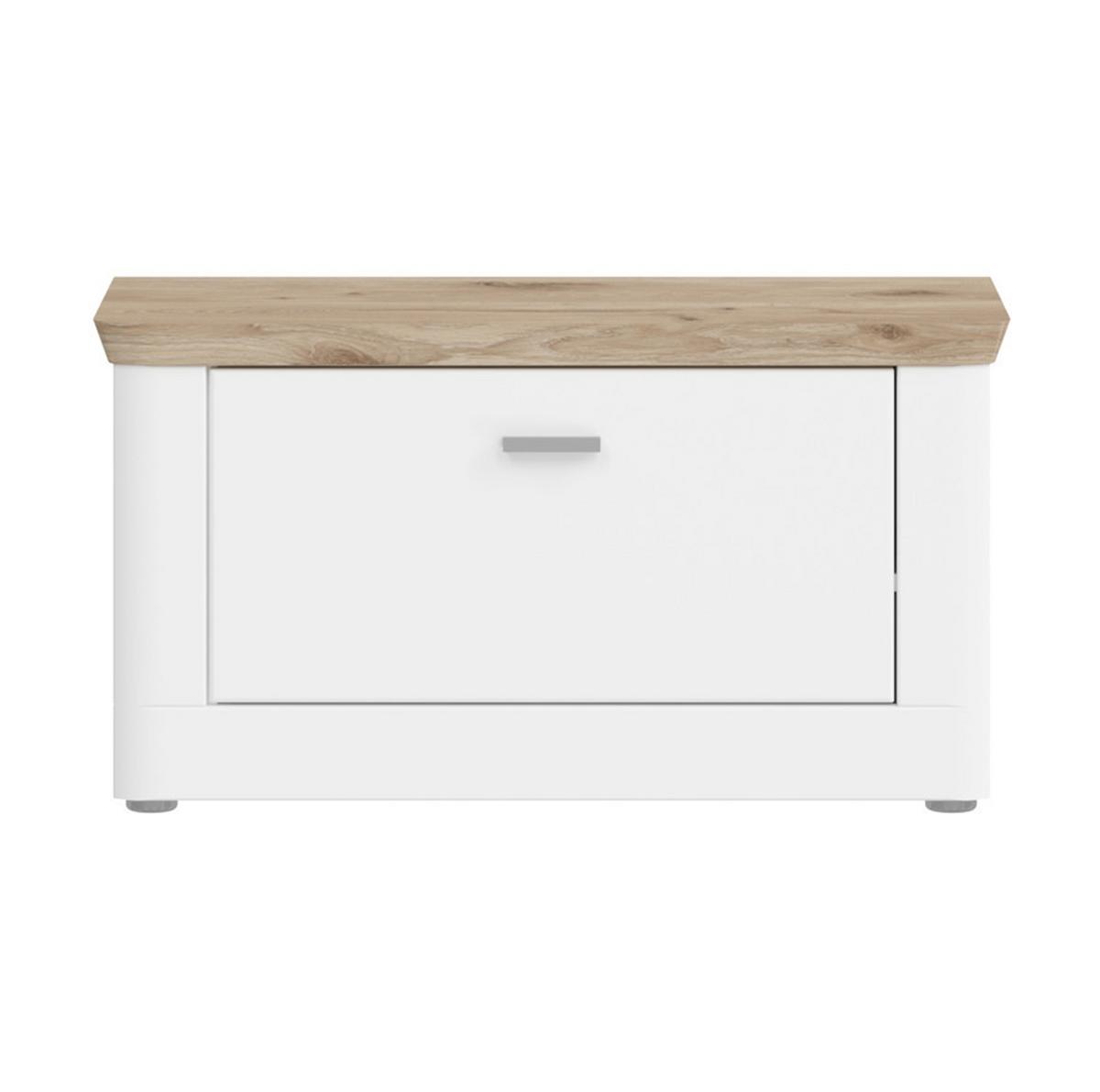 Garderobenbank Michigan ca. 79x44 cm Weiß/Eiche - Weiß, LIFESTYLE, Holzwerkstoff/Kunststoff (79/44/37cm) - MID.YOU