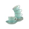 Kavni Servis Vintage Nature Aqua, 8-Delni - turkizna/bela, Basics, keramika - Creatable