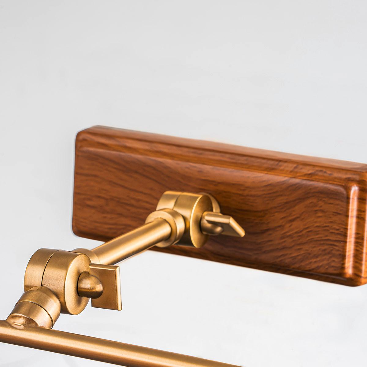 Képmegvilágító Lámpa Winchfield-Plm-Ab-Oak - tölgyfa színű/sárgarézszínű, Konventionell, fém (12,7/44,5/31,8cm) - Elstead Lighting