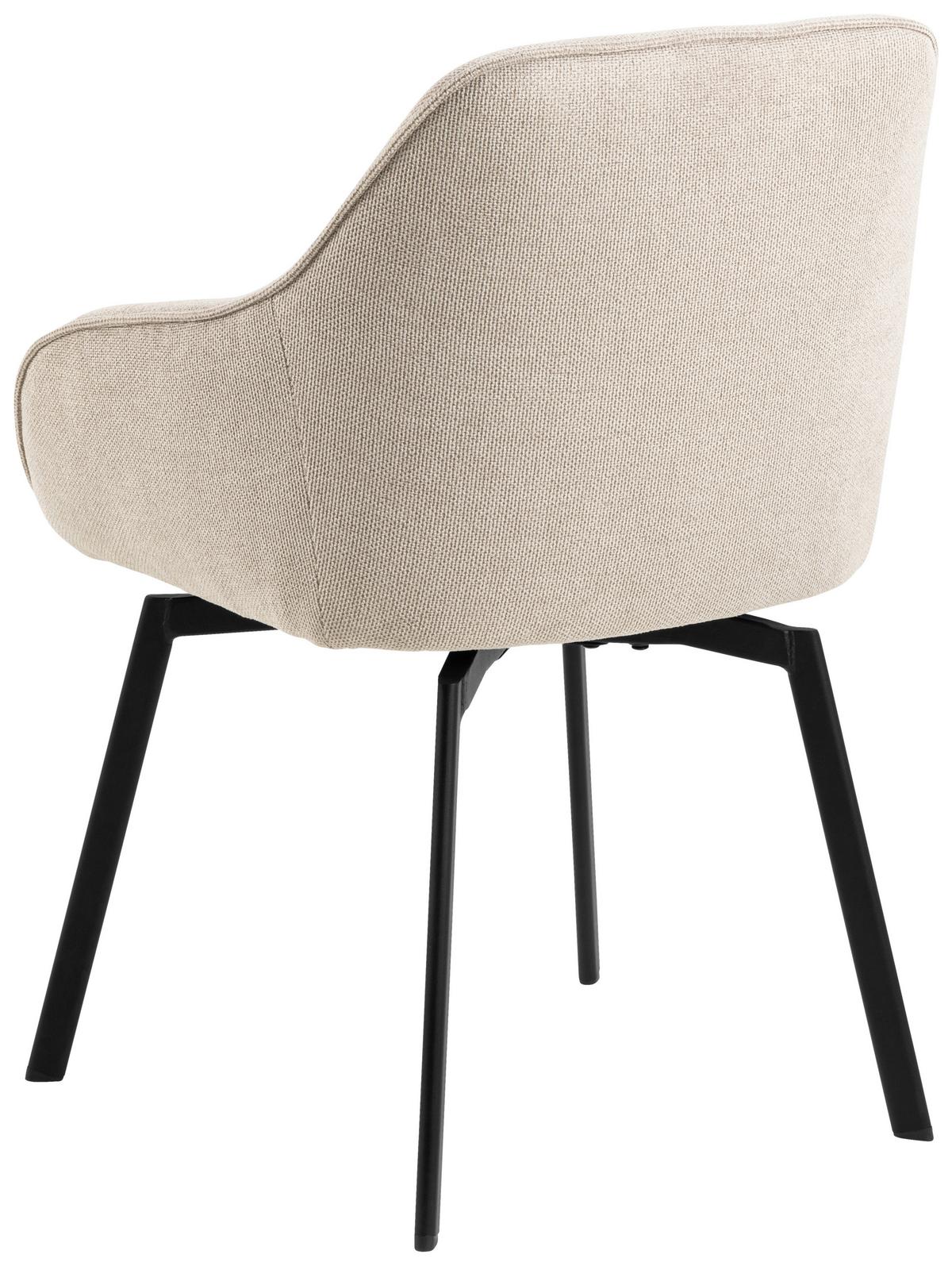 KRZESŁO CLARA - beżowy/czarny, Design, metal/tkanina (58,5/83,5/55,5cm) - MID.YOU
