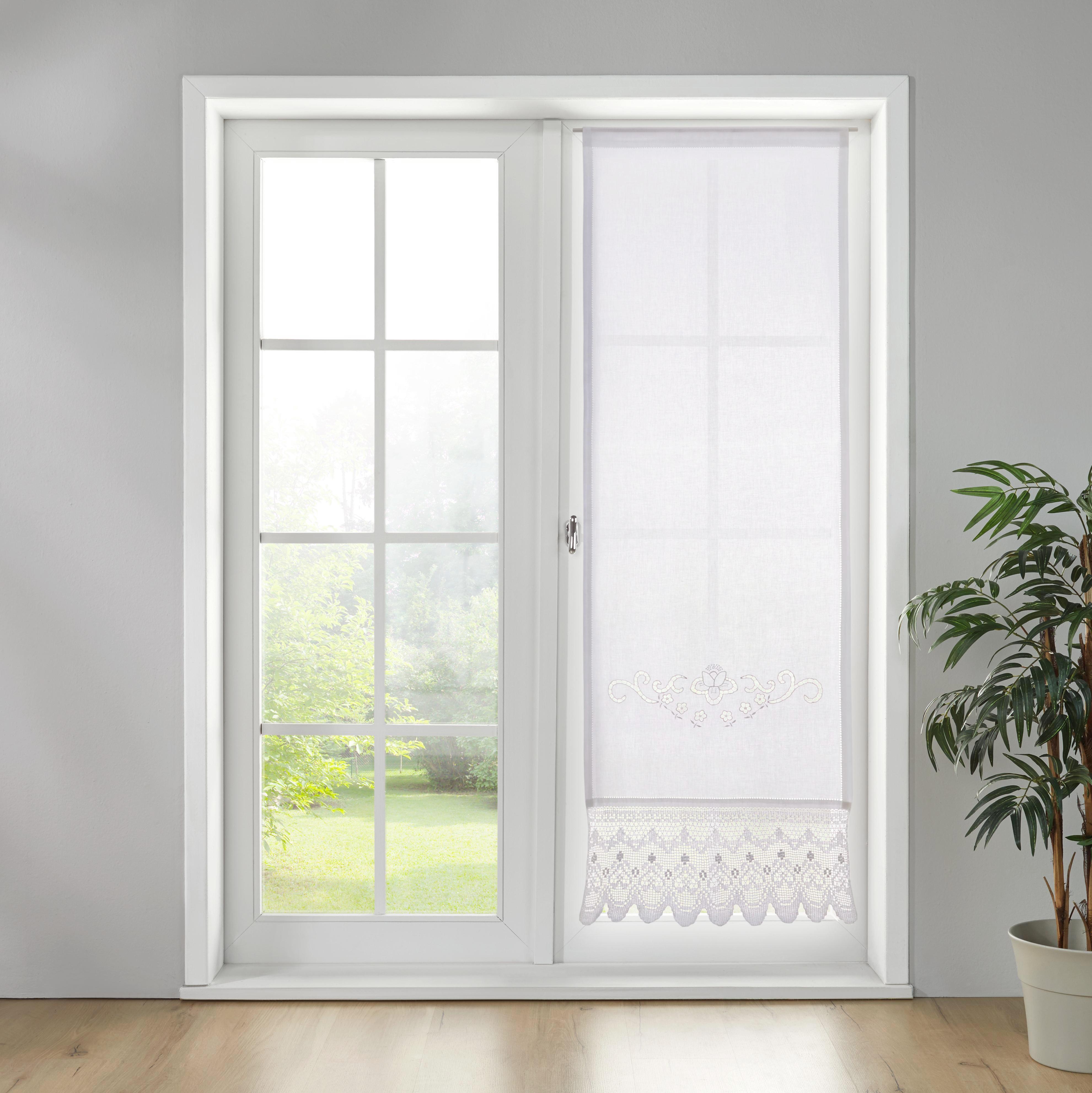 Gardine in Weiß ca. 60x180 cm 'Vanessa' - Weiß, KONVENTIONELL, Textil (60/180cm) - Bessagi Home