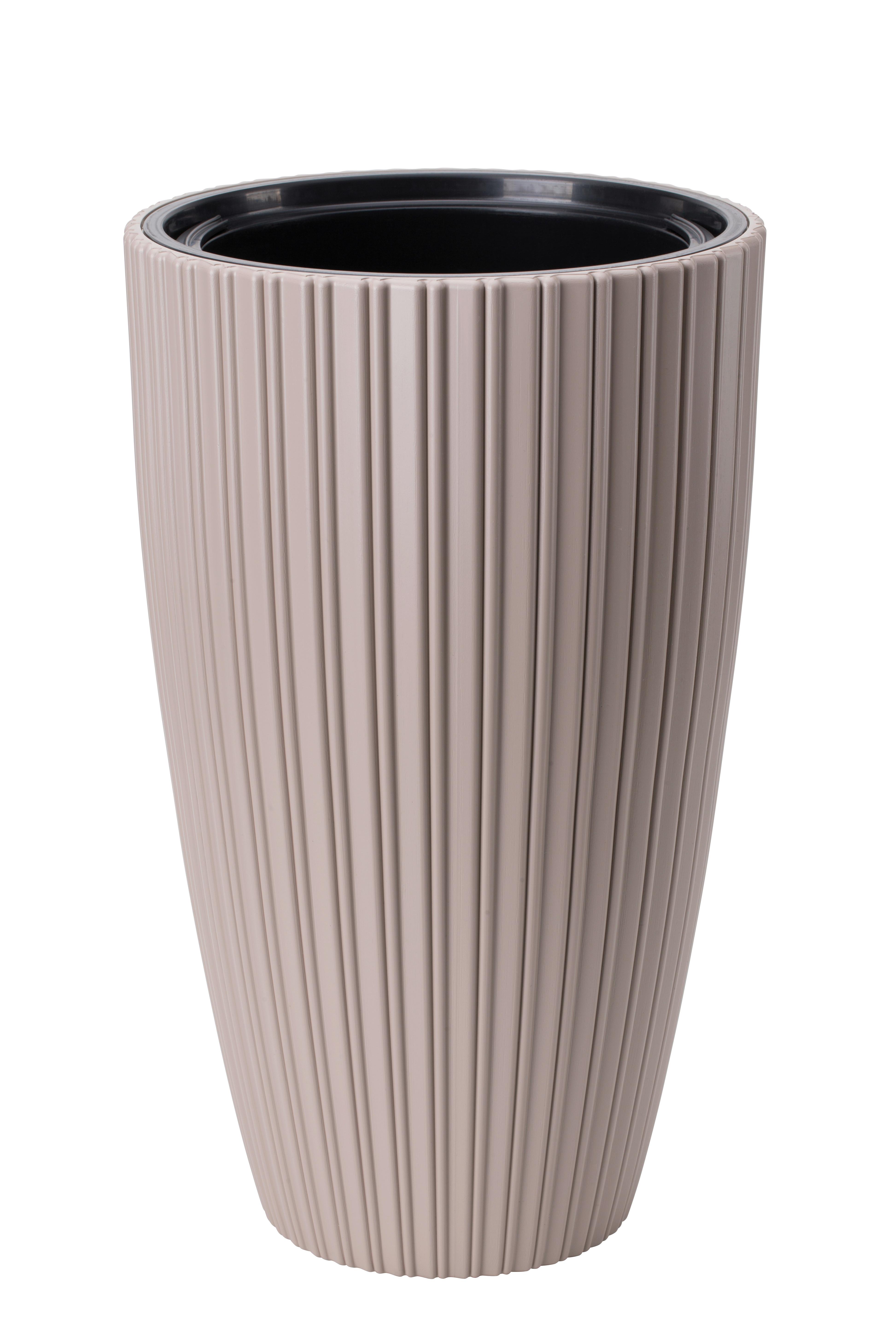 Übertopf Mira Taupe Ø ca. 39cm - Taupe, KONVENTIONELL, Kunststoff (39/58,0/38,5cm) - Mömax