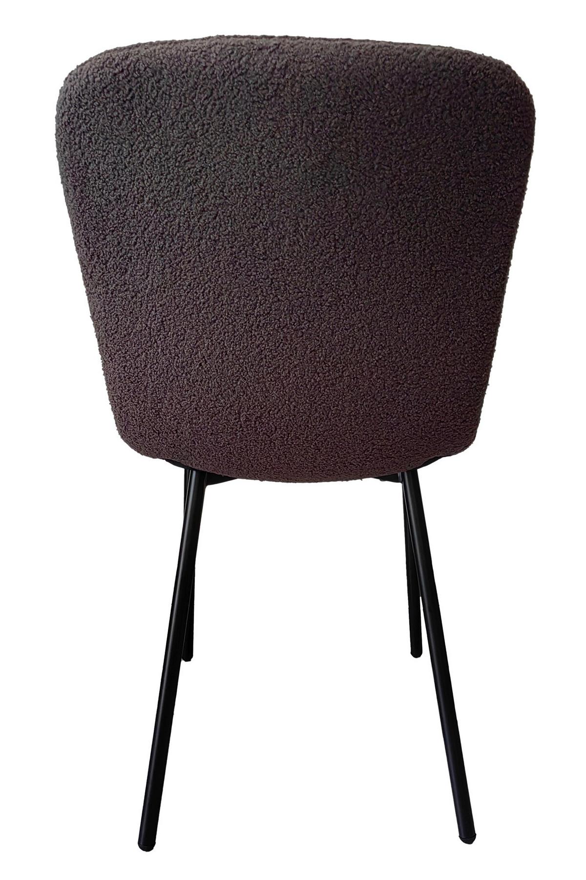 Set Stolov Bouclé, Temno Siva, 4-Delni - temno siva/črna, Moderno, kovina/tekstil (44/79/52cm) - Livetastic