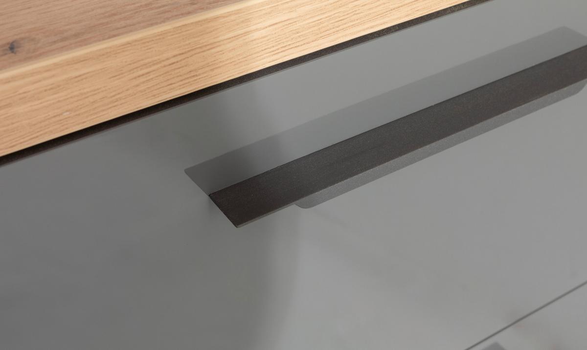 Noćni Stočić Sposami - siva visoki sjaj/crna, Moderno, metal/pločasti materijal (60/44/40cm) - Premium Living