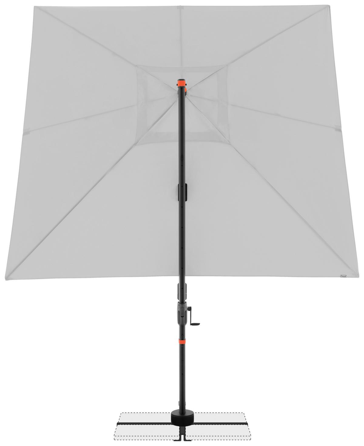 Ampelschirm Myzone Hellgrau ca. 280x280cm - Anthrazit/Hellgrau, Basics, Textil/Metall (280/280cm) - Doppler