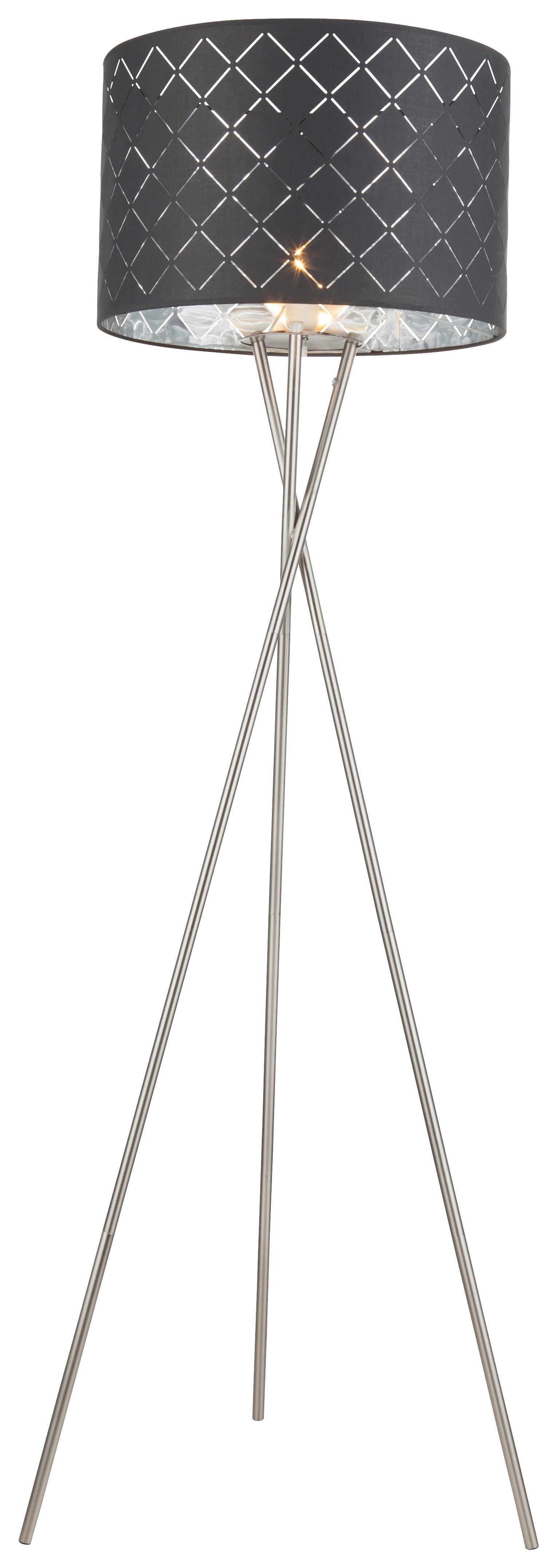 Stoječa Svetilka 15228s1 Kidal - srebrne barve/siva, Basics, kovina/tekstil (62/160cm) - Globo