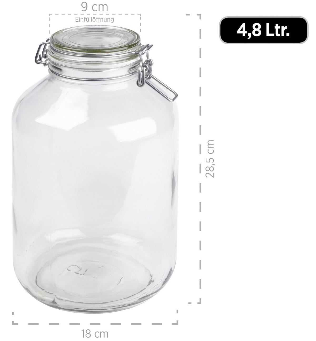 Einmachglas-Set Gothika ca. 4,8l, 2-teilig - Transparent, Basics, Glas (4800ml) - Mäser