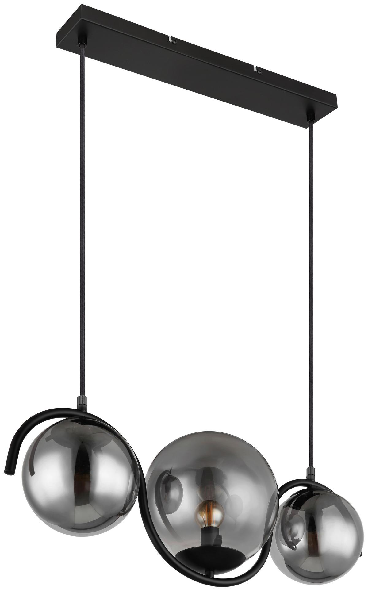 LAMPA WISZĄCA PORRY SCHWARZ - czarny, Basics, metal/szkło (60/20/120cm) - Globo