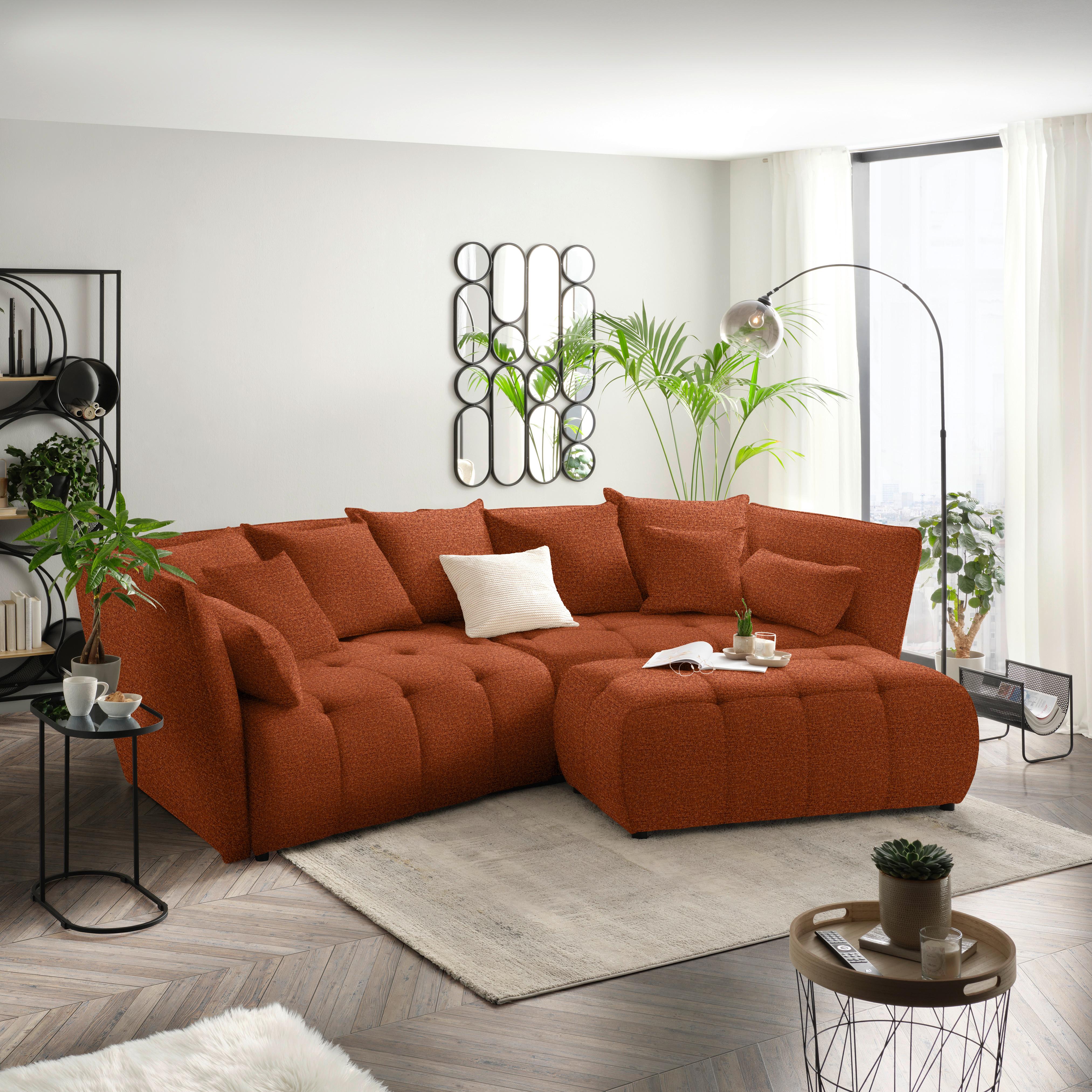 Boxspringsofa Sofi Rostfarben - Rostfarben/Schwarz, MODERN, Textil (294/93/152cm) - Premium Living