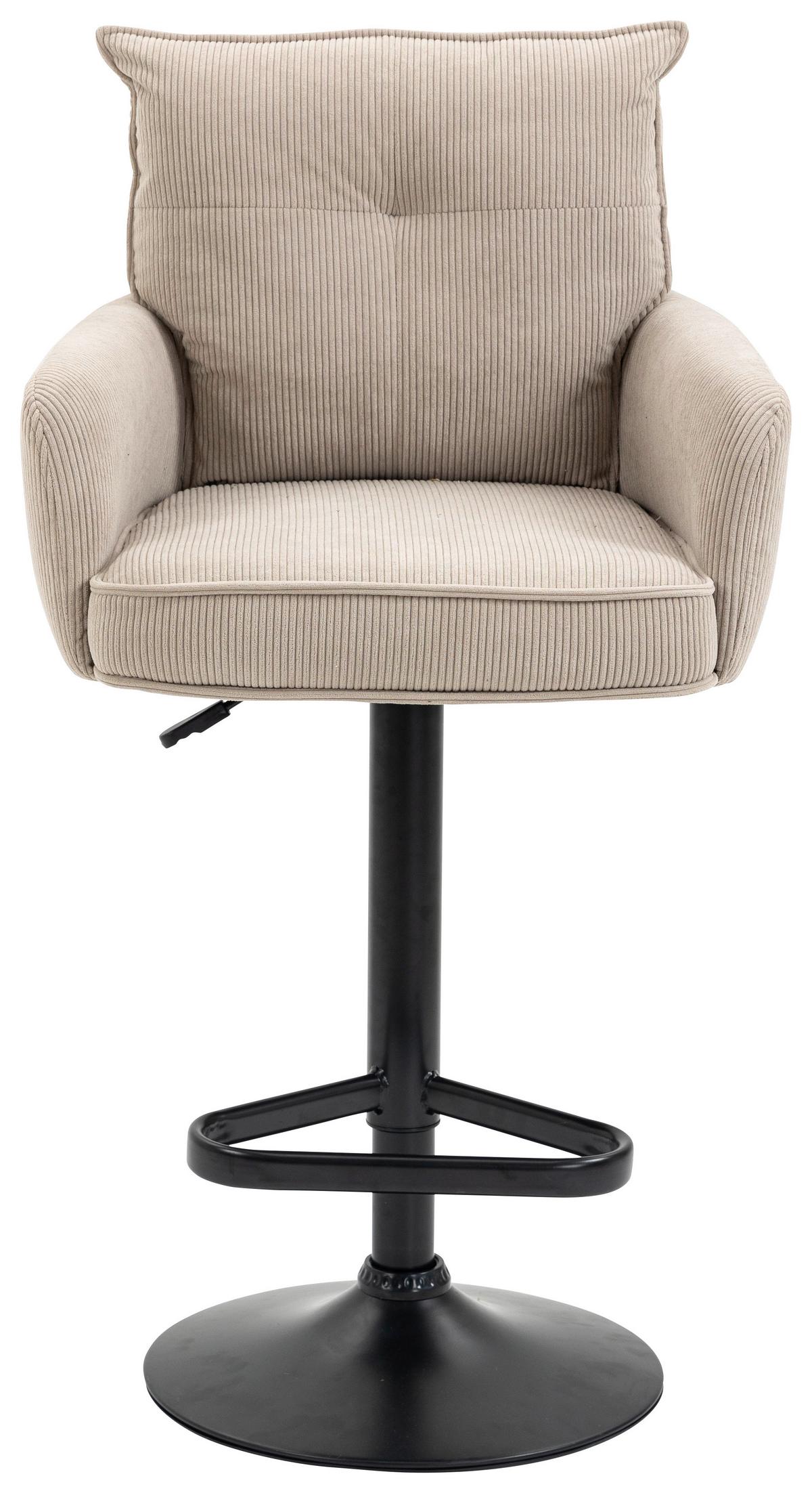 STOŁEK BAROWY POINT -EXKLUSIV- - beżowy/kremowy, Design, metal/tkanina (54/98-120/58cm) - Novel