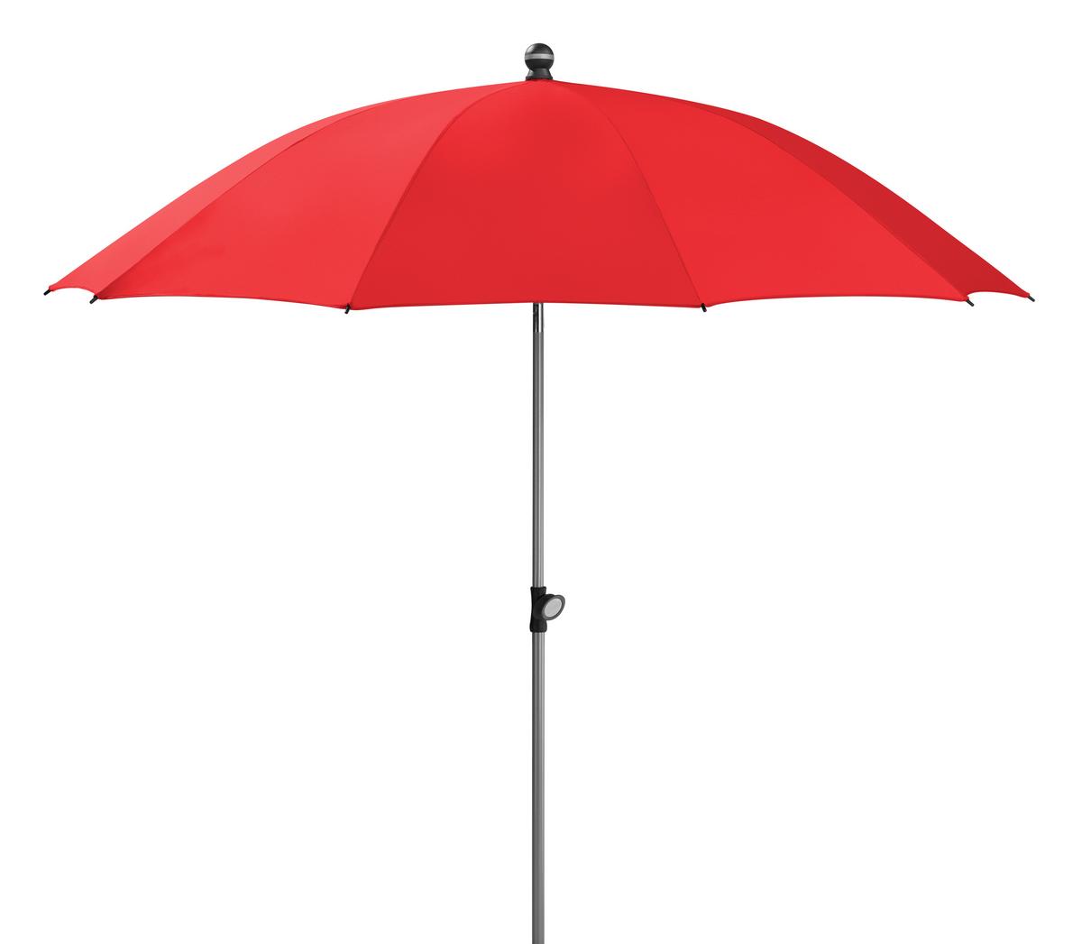 Sonnenschirm Locarno ca, 220x 231x220 cm Rot - Rot/Silberfarben, Basics, Textil/Metall (220/231/220cm) - Schneider