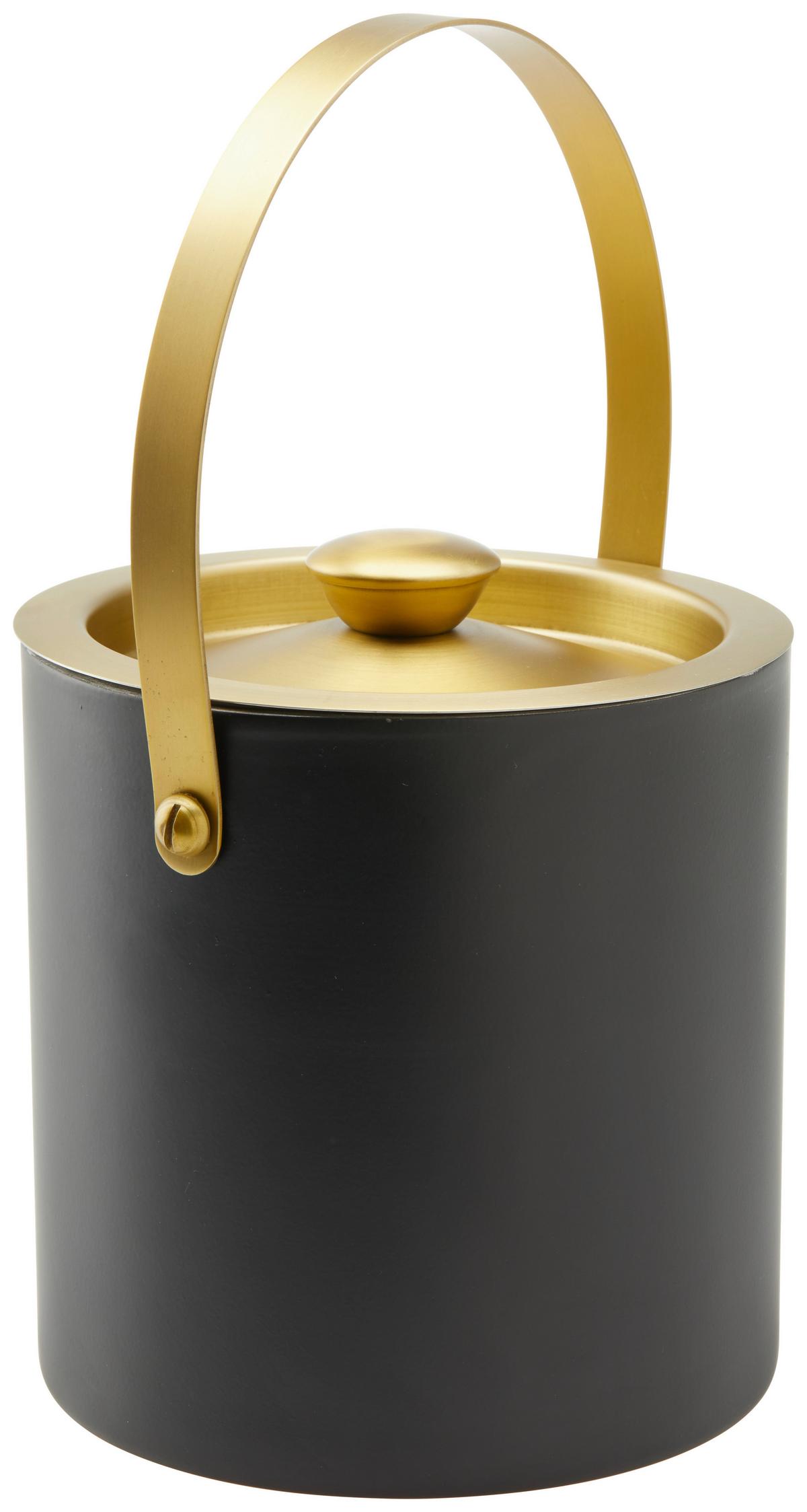 Eiseimer Glamour in Schwarz/Goldfarben ca.1,5l - Goldfarben/Schwarz, MODERN, Metall (15/18cm) - Mömax
