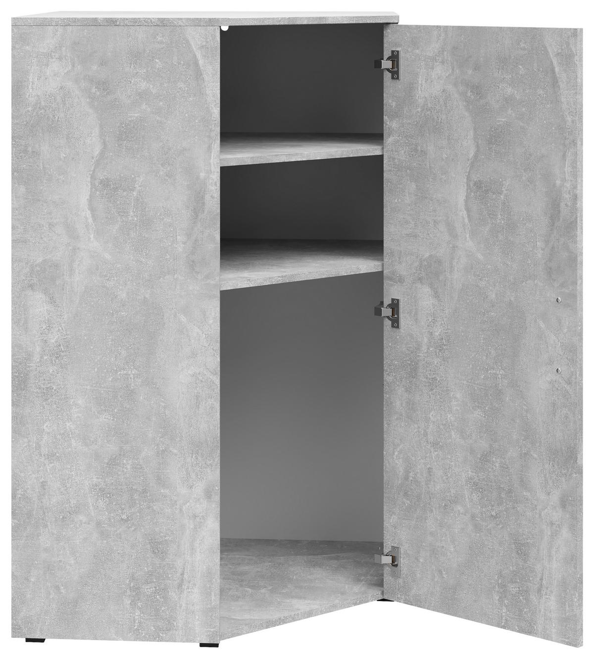Eckkommode Multistauraum Grau - Schwarz/Grau, Modern, Holzwerkstoff/Kunststoff (71,5/115/71,5cm) - Premium Living