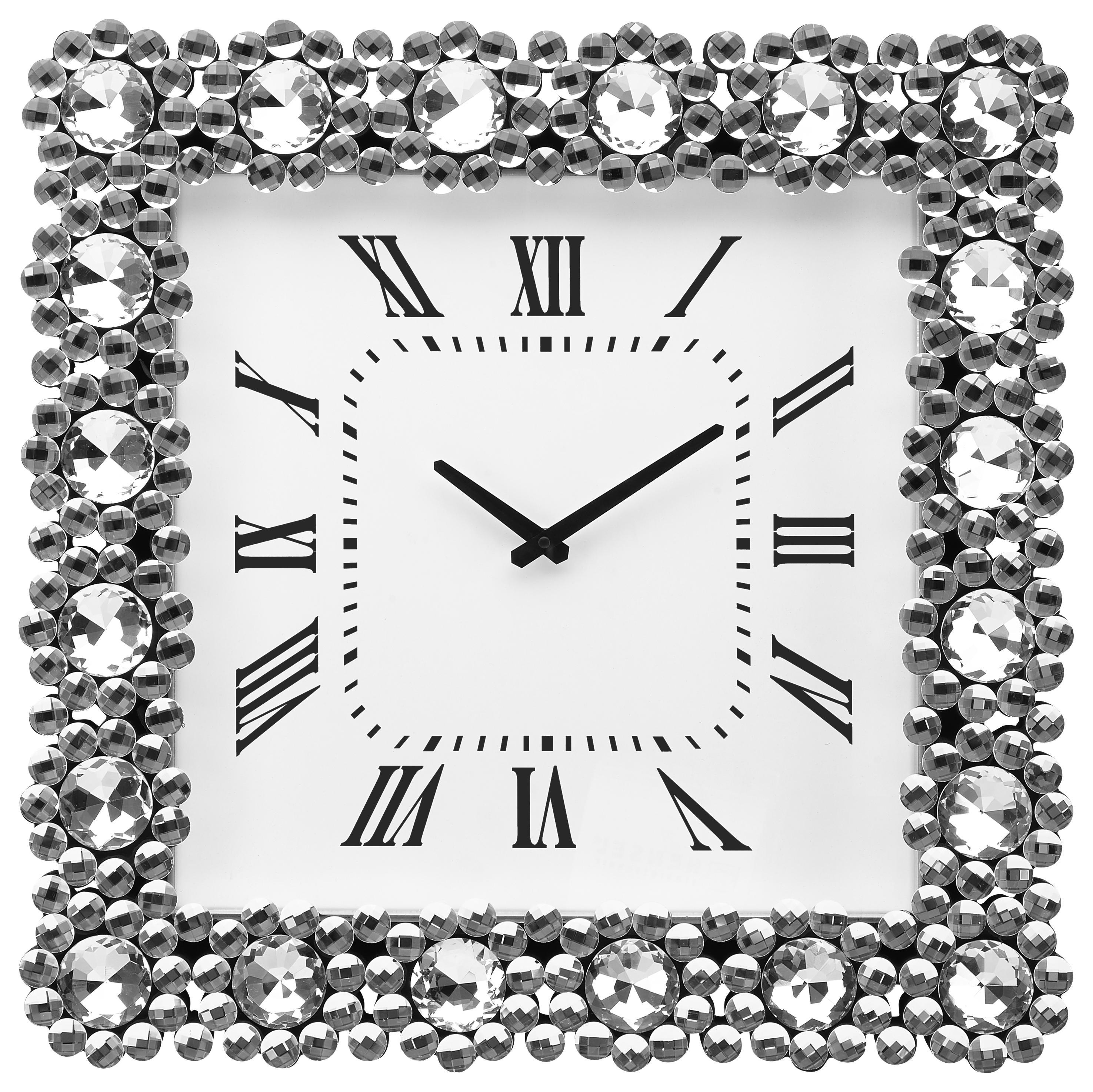 Wanduhr Nikita Silberfarben - Silberfarben/Schwarz, MODERN, Glas/Holzwerkstoff (54/54/5cm) - Modern Living