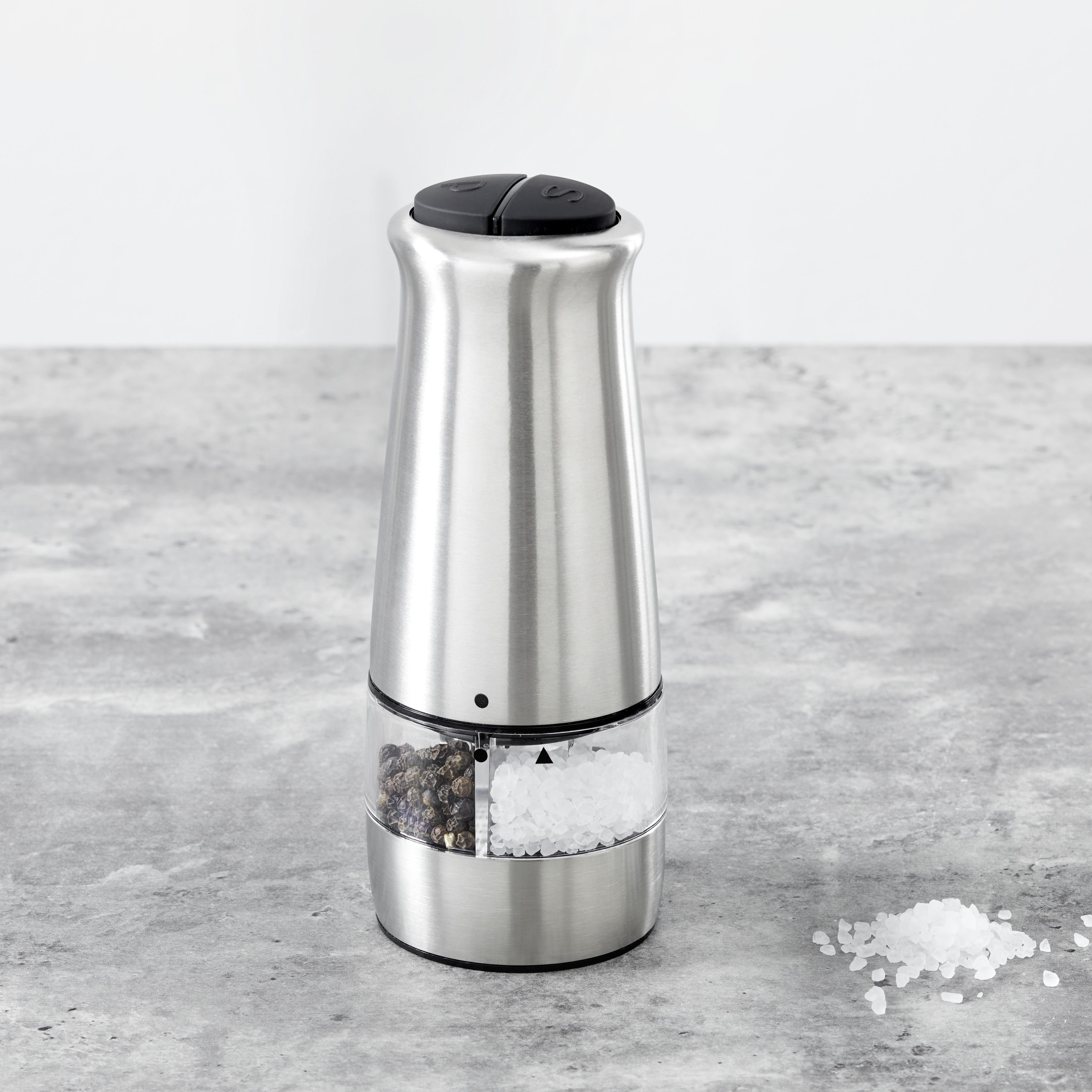ELEKTR. SALZ-/PFEFFERMÜHLE LEVIN - Silberfarben, MODERN, Keramik/Metall (6,5/17,5/6cm)
