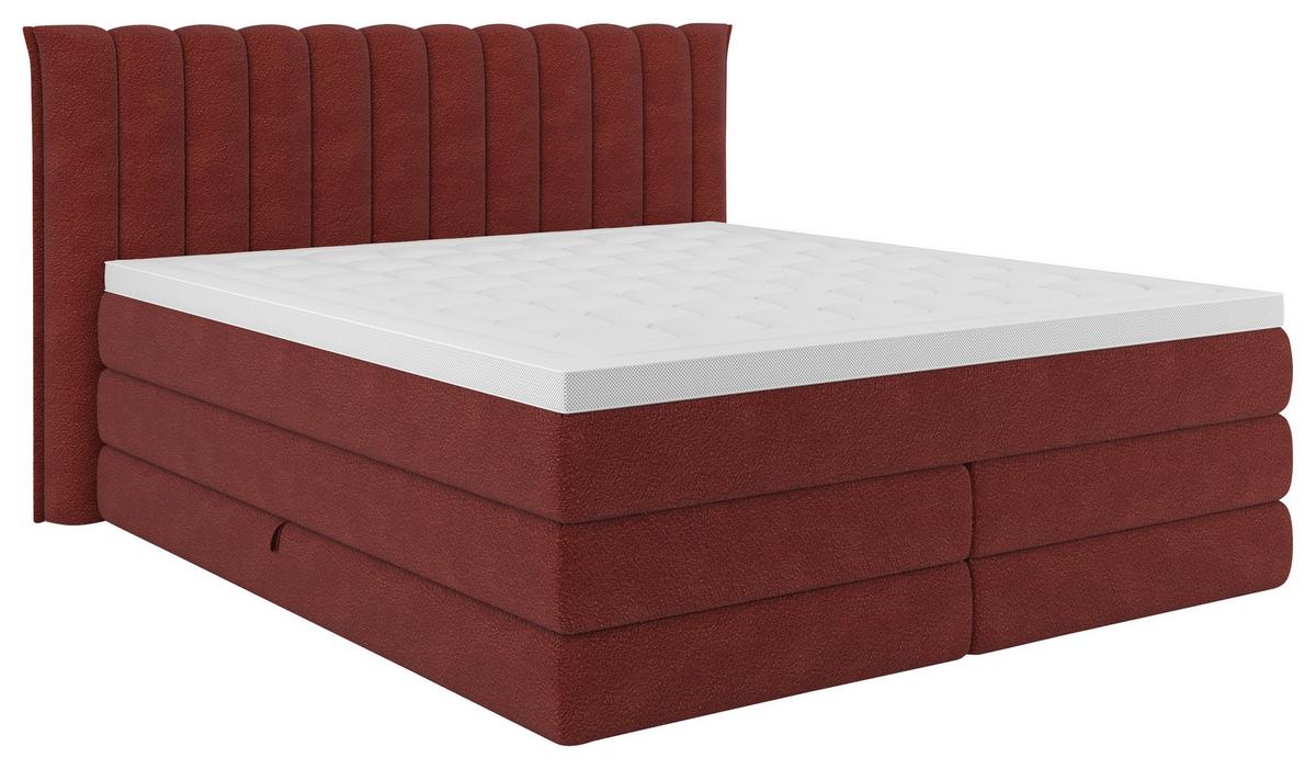 Boxspringbett Lina Rot ca. 180x200cm - Rot, KONVENTIONELL, Holz/Holzwerkstoff (180/200cm) - Premium Living