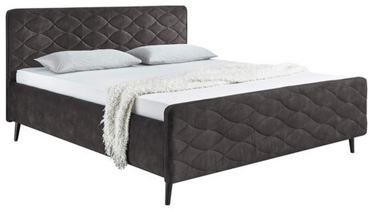 Polsterbett Mario A ca. 180x200 cm Dunkelgrau - Dunkelgrau, Basics, Holz/Holzwerkstoff (180/200cm) - MID.YOU