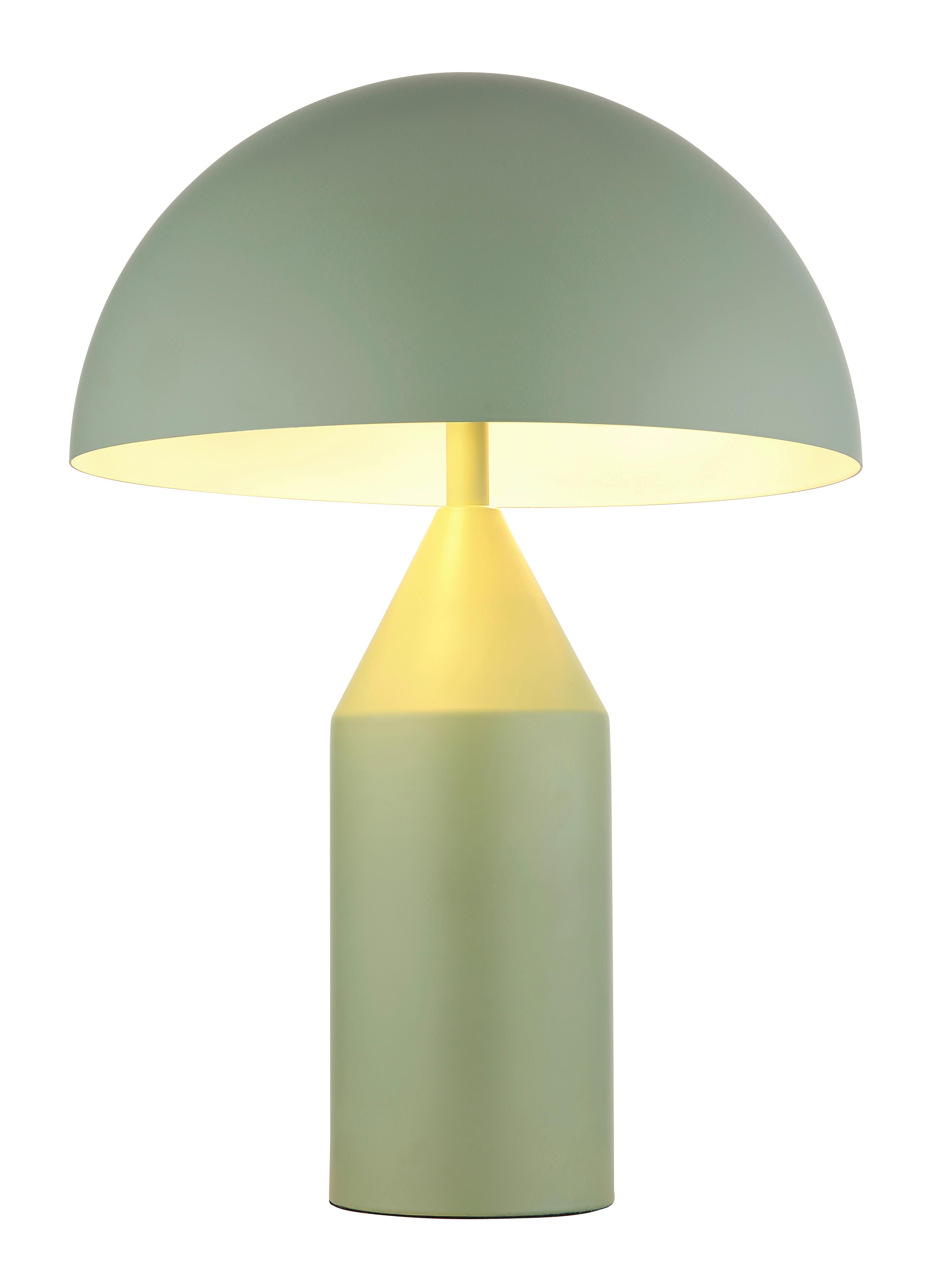 Tischleuchte Atoma Weiß/Hellgrün max. 40 Watt - Weiss/Hellgrün, Design, Metall (28/39cm) - Globo