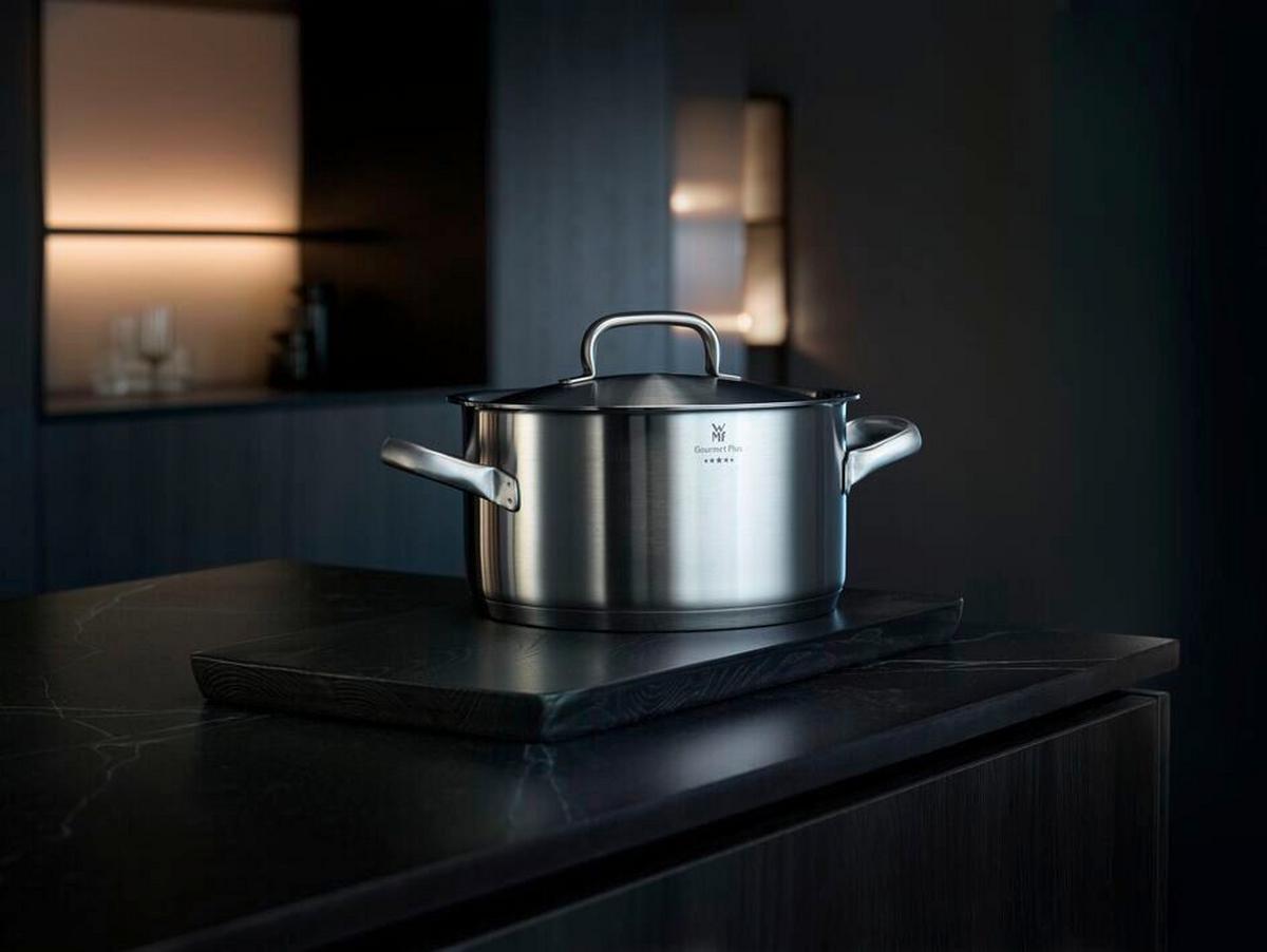 ZESTAW GARNKÓW GOURMET PLUS WMF - kolor stalowy, Basics, metal (50,6/29,4/23,7cm) - WMF