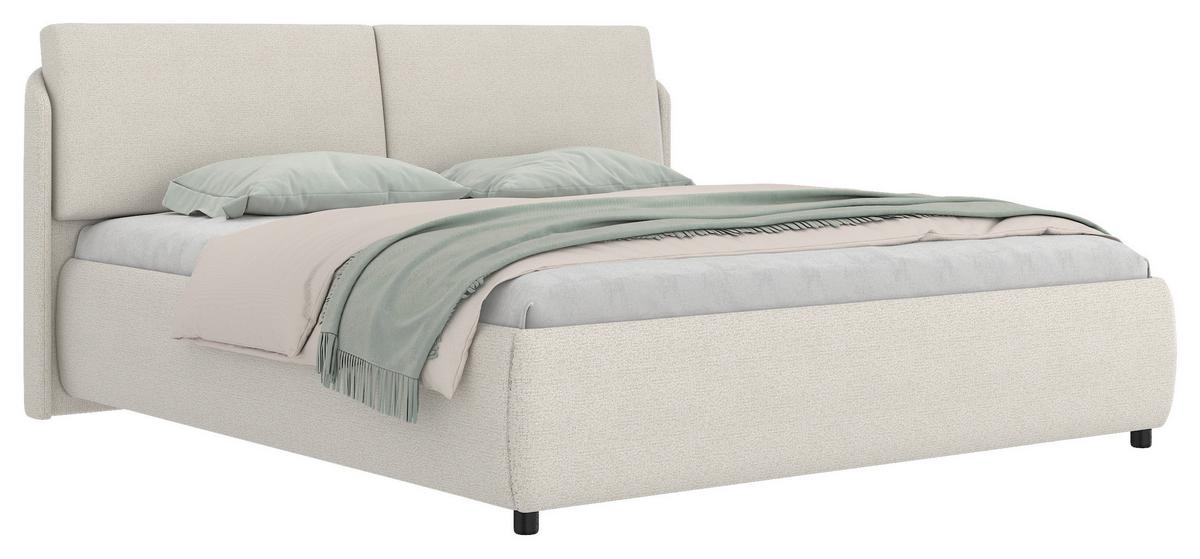 Polsterbett Livorno Creme ca. 160x200cm - Creme/Schwarz, KONVENTIONELL, Textil/Metall (160/200cm) - Mömax