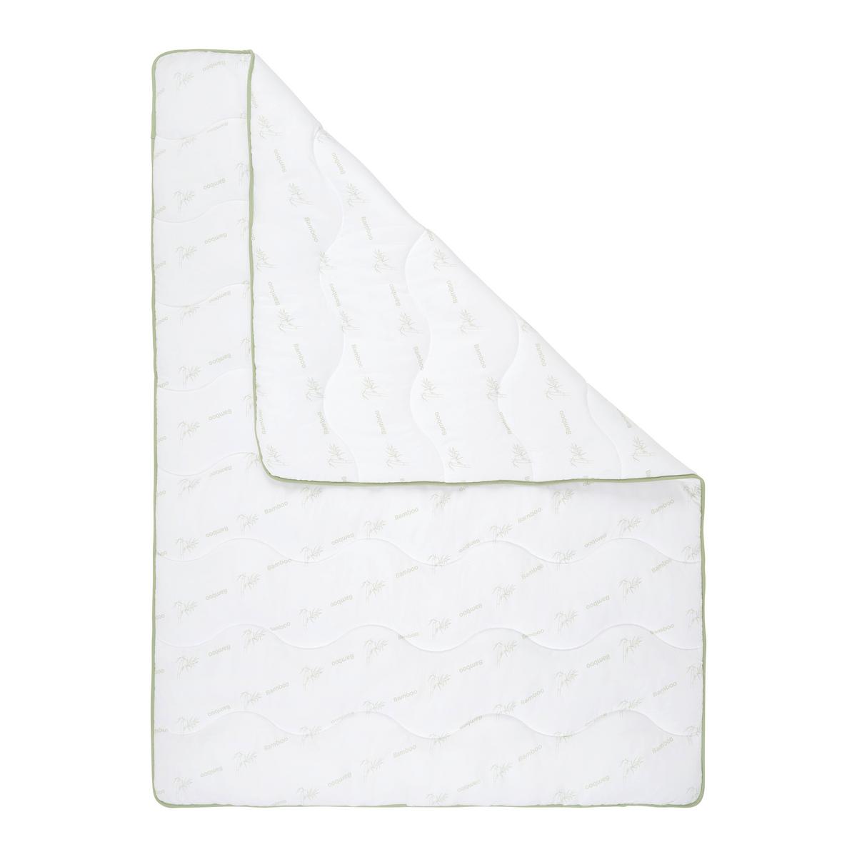 Pilotă matlasată Bambus, cca. 135-140x200 cm - alb, plastic/textil (135/200cm) - Nadana