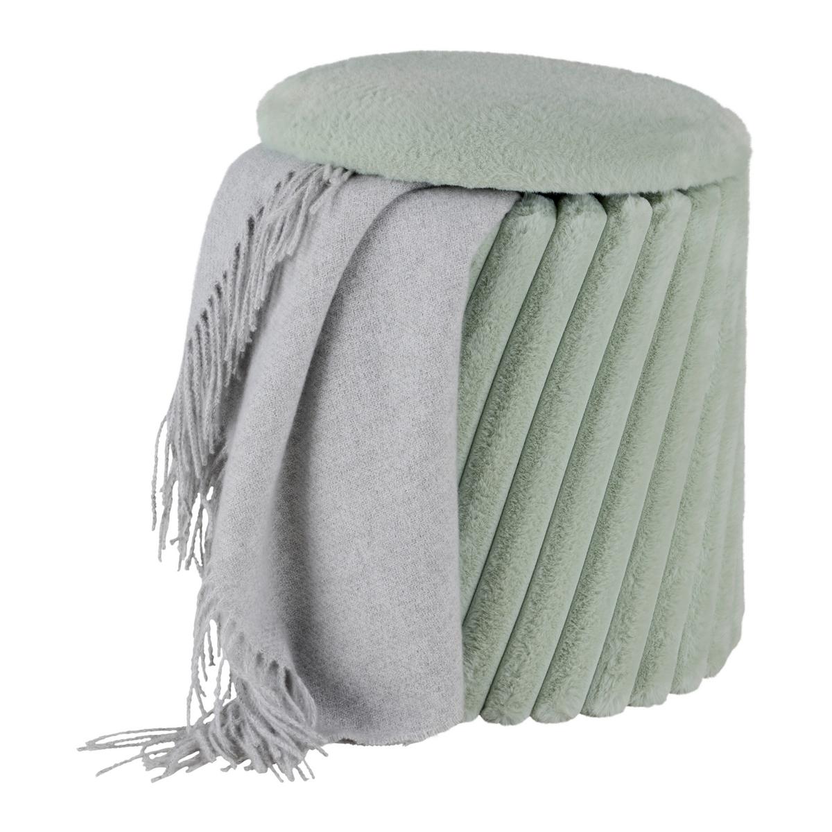 Hocker Cady Grün - Grün, ROMANTIK / LANDHAUS, Holzwerkstoff/Textil (37/40/37cm) - Mömax