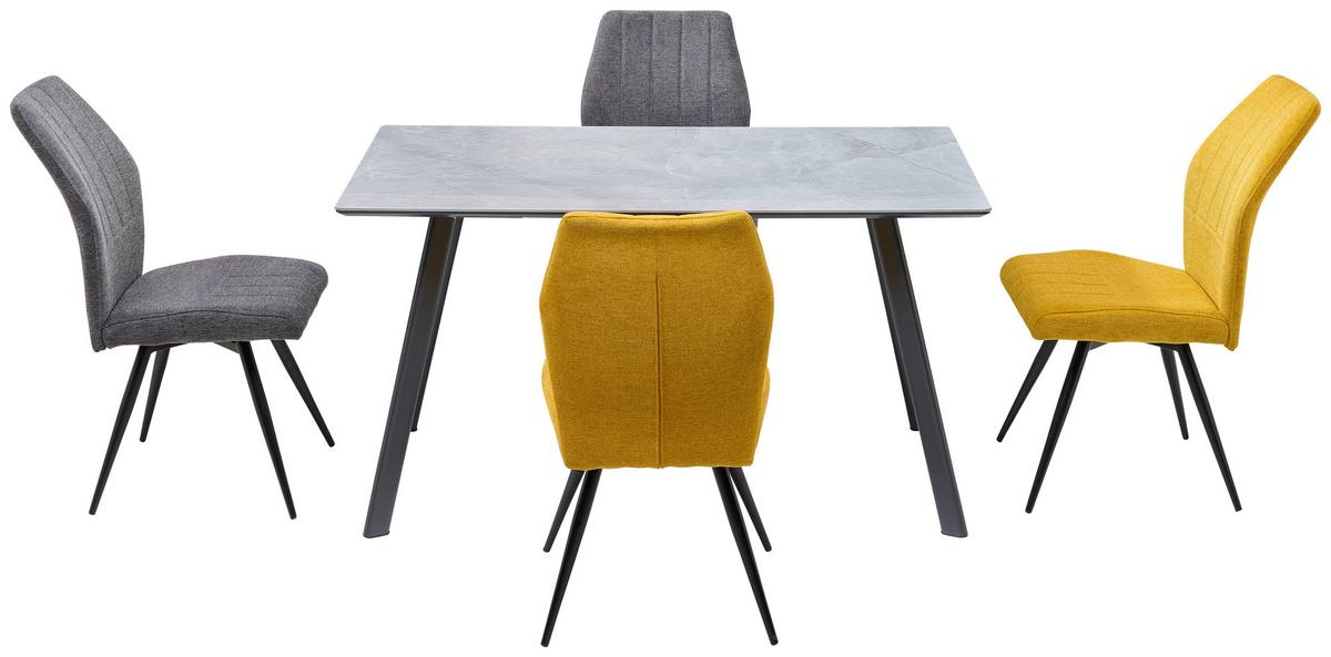 Jedilna Miza George, Črna, Siva, 140x80 - siva/črna, Konvencionalno, kovina/leseni material (140/76/80cm) - Mömax