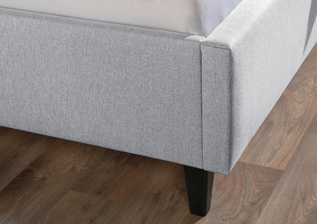 Polsterbett Aiken Hellgrau ca. 180x200 cm - Hellgrau/Schwarz, MODERN, Holz/Textil (180/200cm) - Livetastic