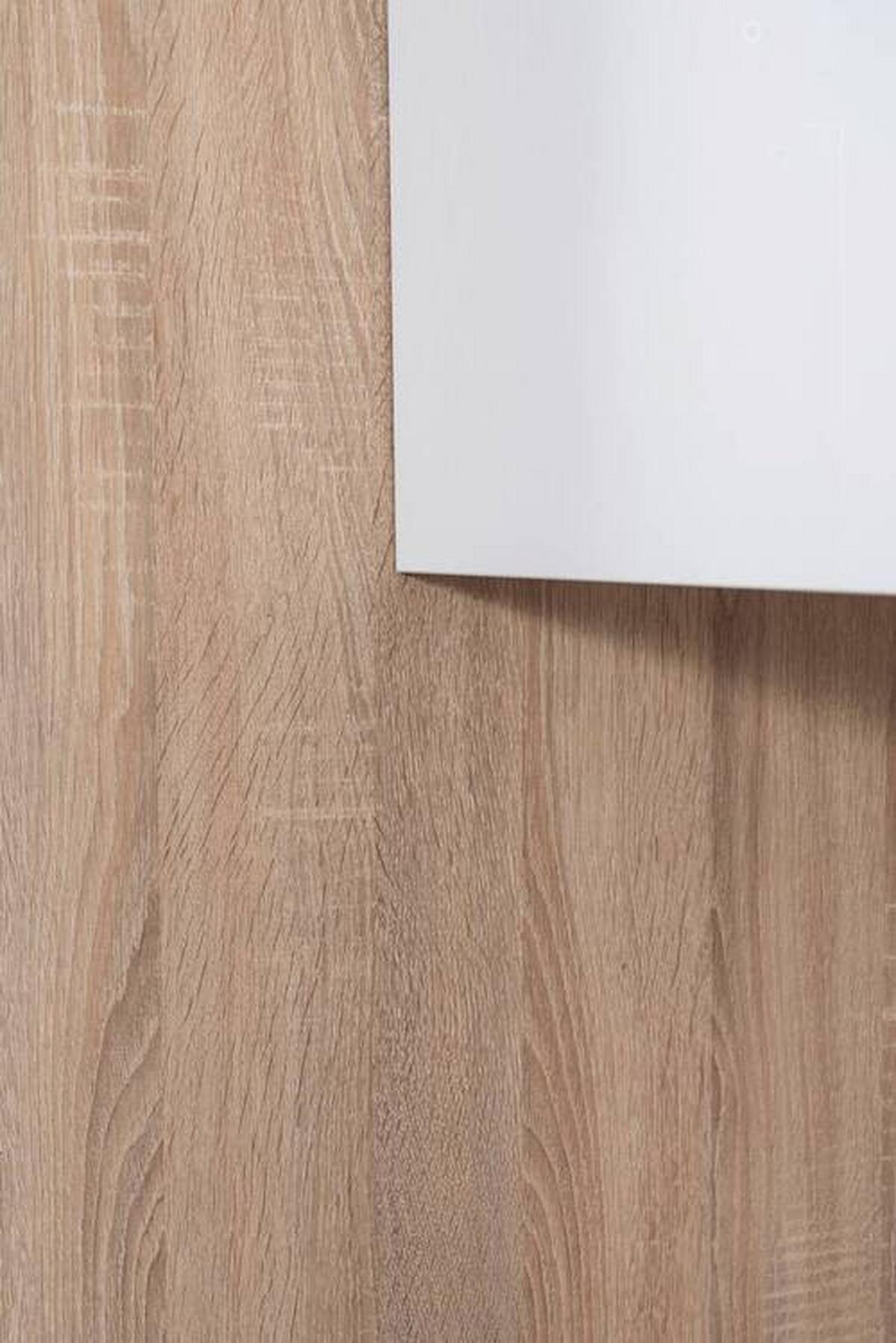 Küchenzeile Premium m. Geräte Weiß/Eiche B: ca. 380 cm - Eichefarben/Weiß Hochglanz, Basics, Holzwerkstoff (380cm) - Respekta