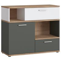Komoda Twenty - bijela/boje grafita, Moderno, drvni materijal/plastika (100/86/40cm) - Modern Living