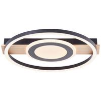 LED-Deckenleuchte Maureen Schwarz/Hellbraun max. 22 Watt - Hellbraun/Schwarz, Design, Holz/Kunststoff (37/39/5cm) - Brilliant