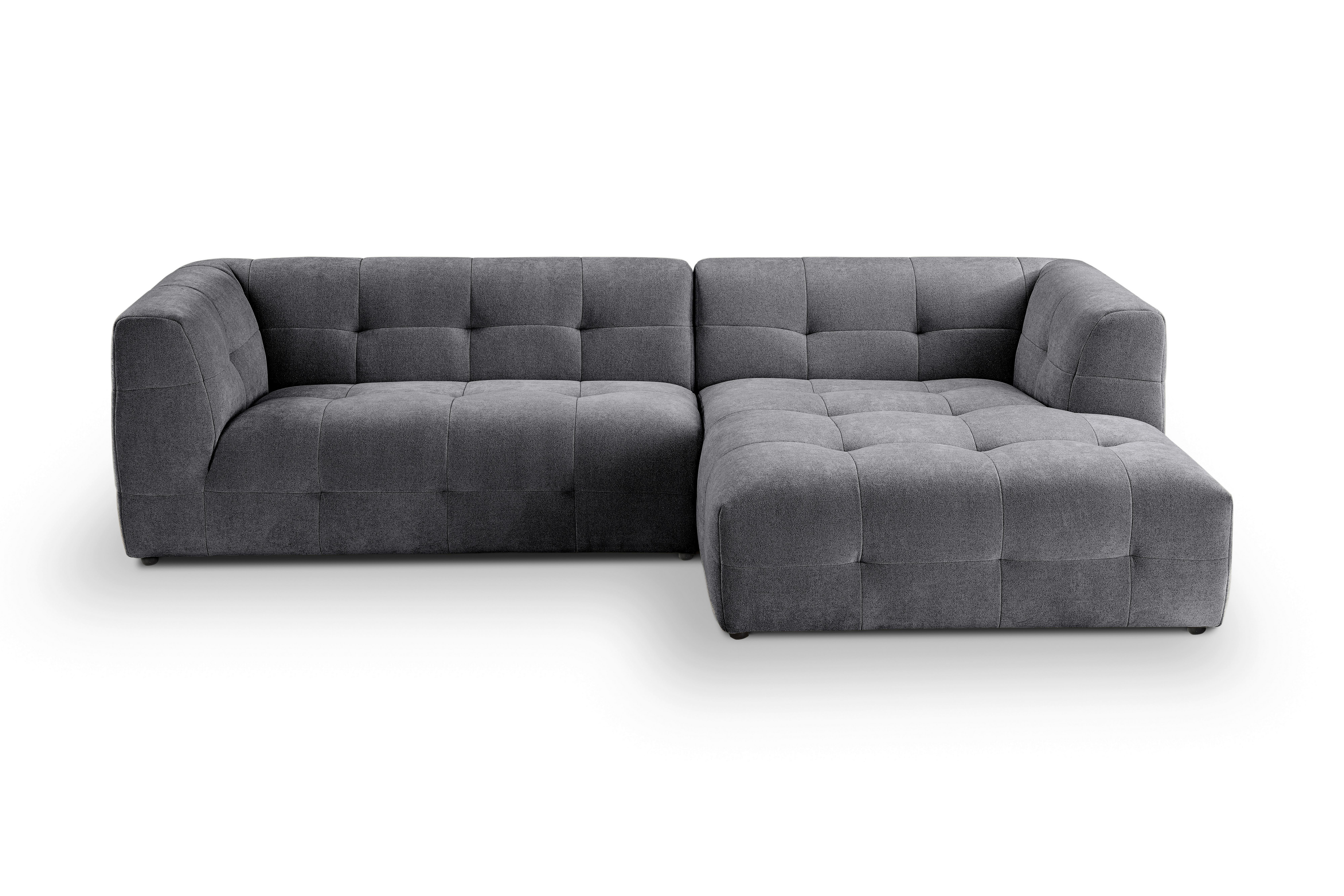 Ecksofa Tenso Grau - Schwarz/Grau, Basics, Holz/Kunststoff (292/161cm) - MID.YOU