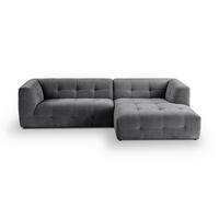 Ecksofa Tenso Grau - Schwarz/Grau, Basics, Holz/Kunststoff (292/161cm) - MID.YOU