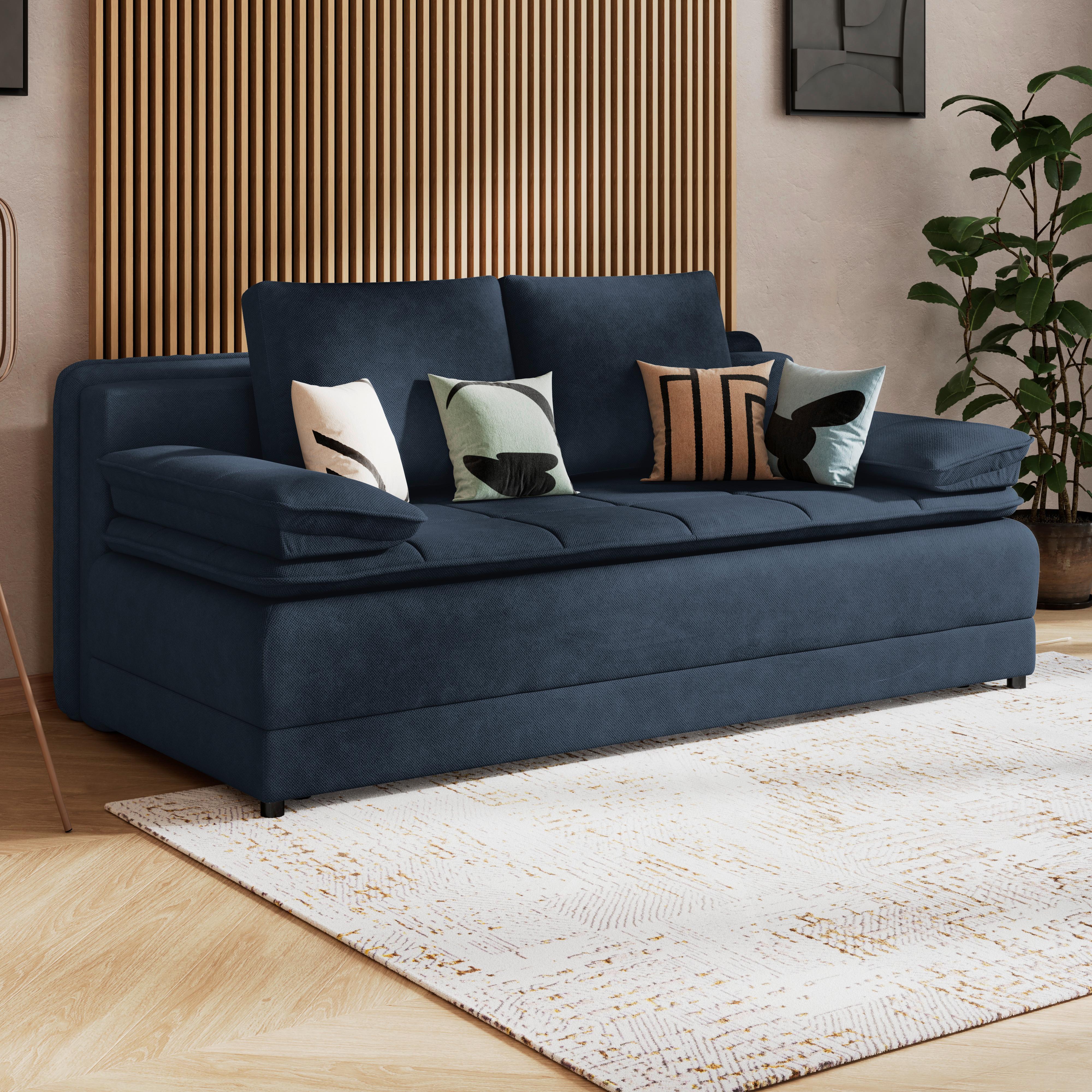 Trosjed Na Razvlačenje Alice - tamno plava/crna, Moderno, tekstil/plastika (202/73-92/105cm) - Modern Living