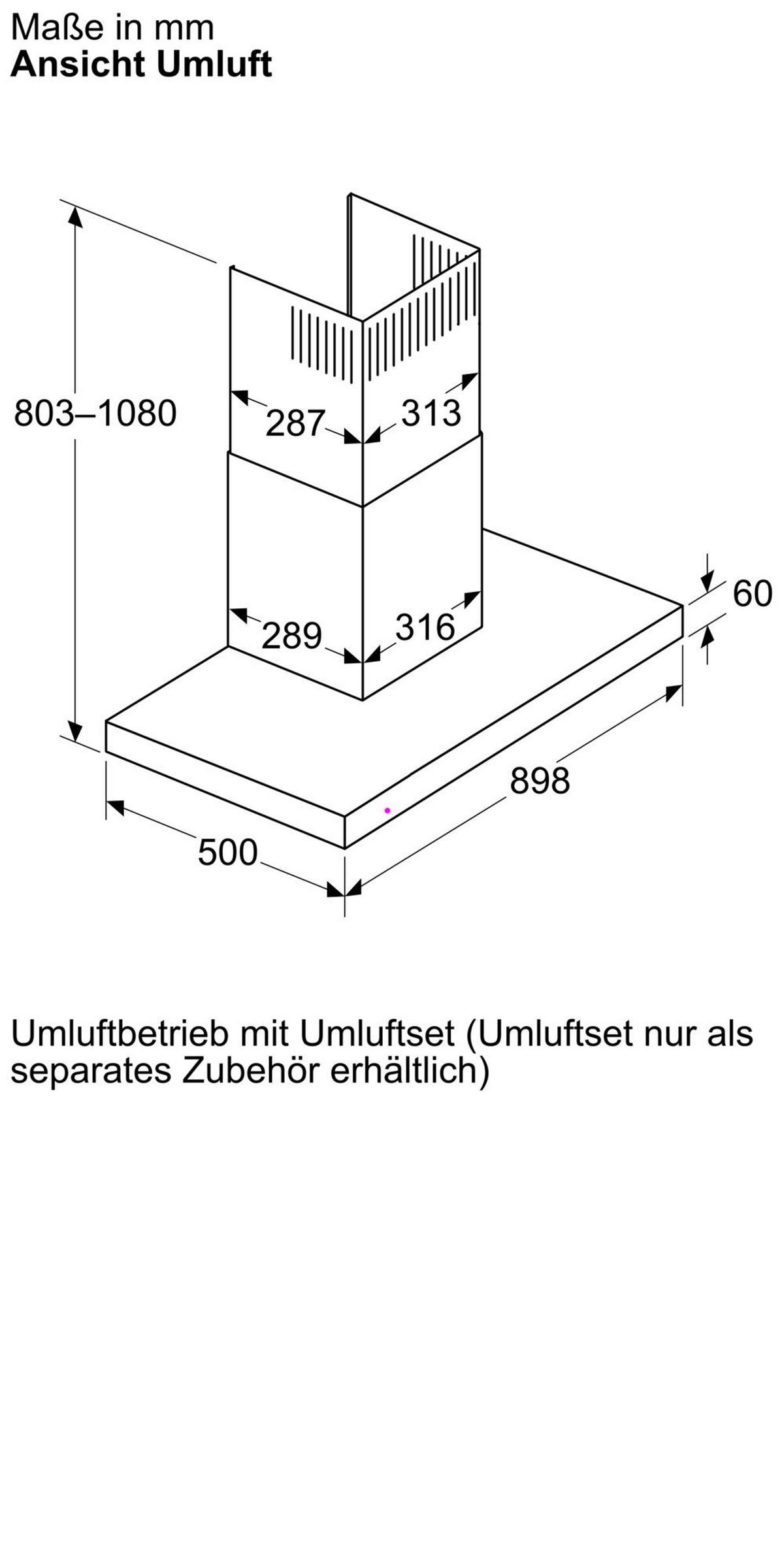 Dunstabzugshaube LC95BCC60 Schwarz - Schwarz, MODERN, Metall (89,8/80,3-94,3/50cm) - Siemens