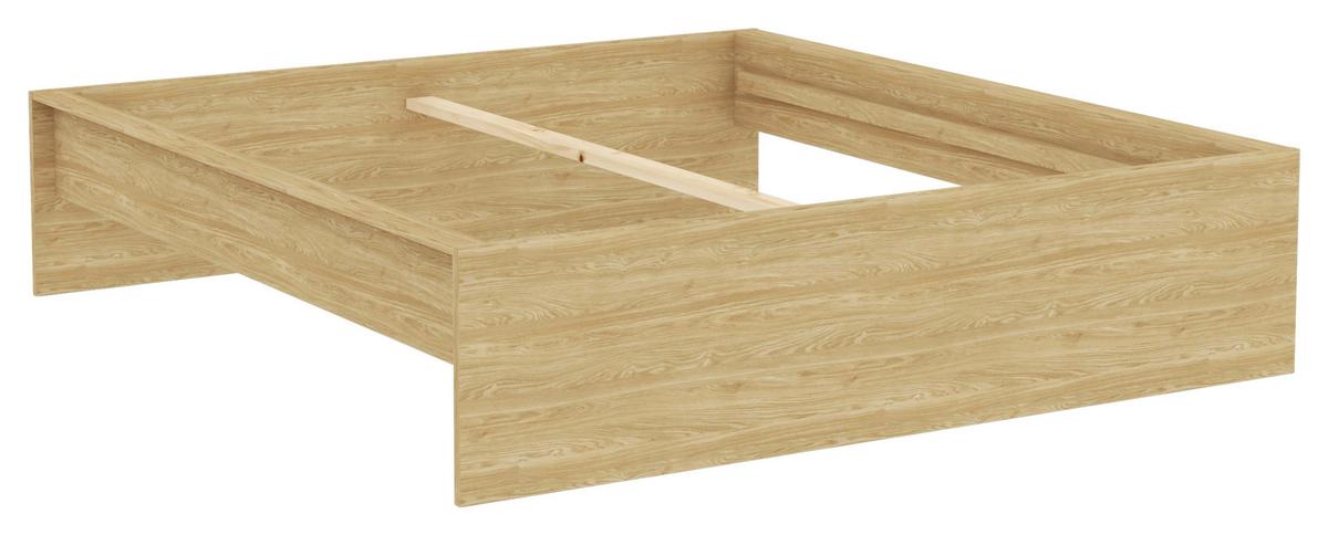 Posteljni Okvir Unit 180 - barve hrasta, Konvencionalno, leseni material (180/200cm) - Based