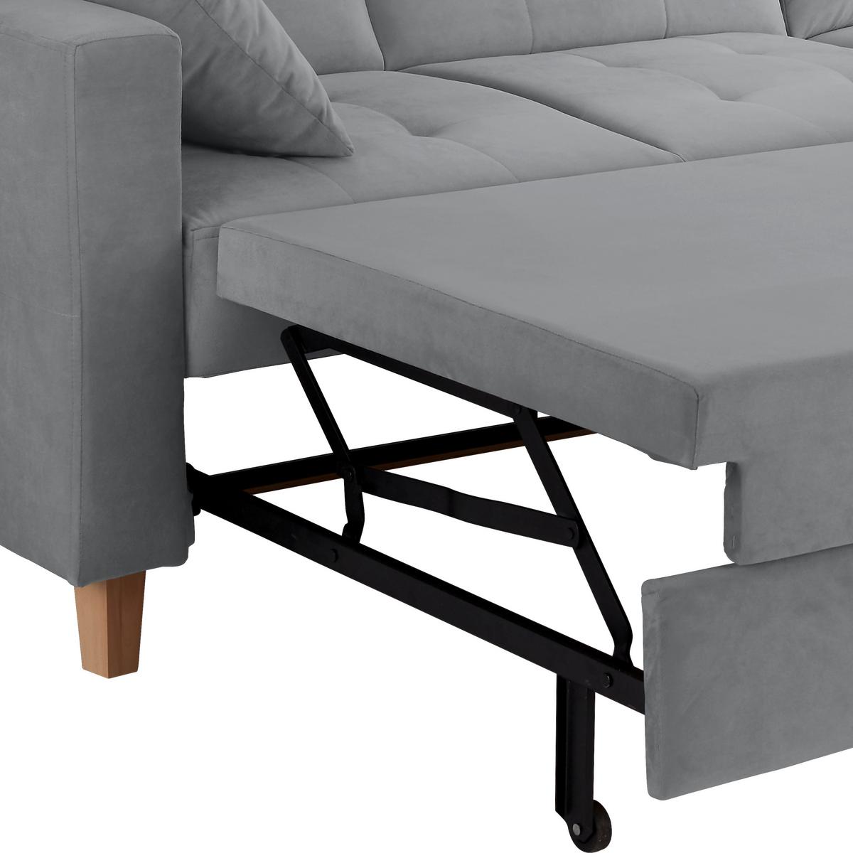 Kutna Garnitura Bergen - siva/prirodne boje, Design, tekstil/drvo (160/231cm) - Luca Bessoni