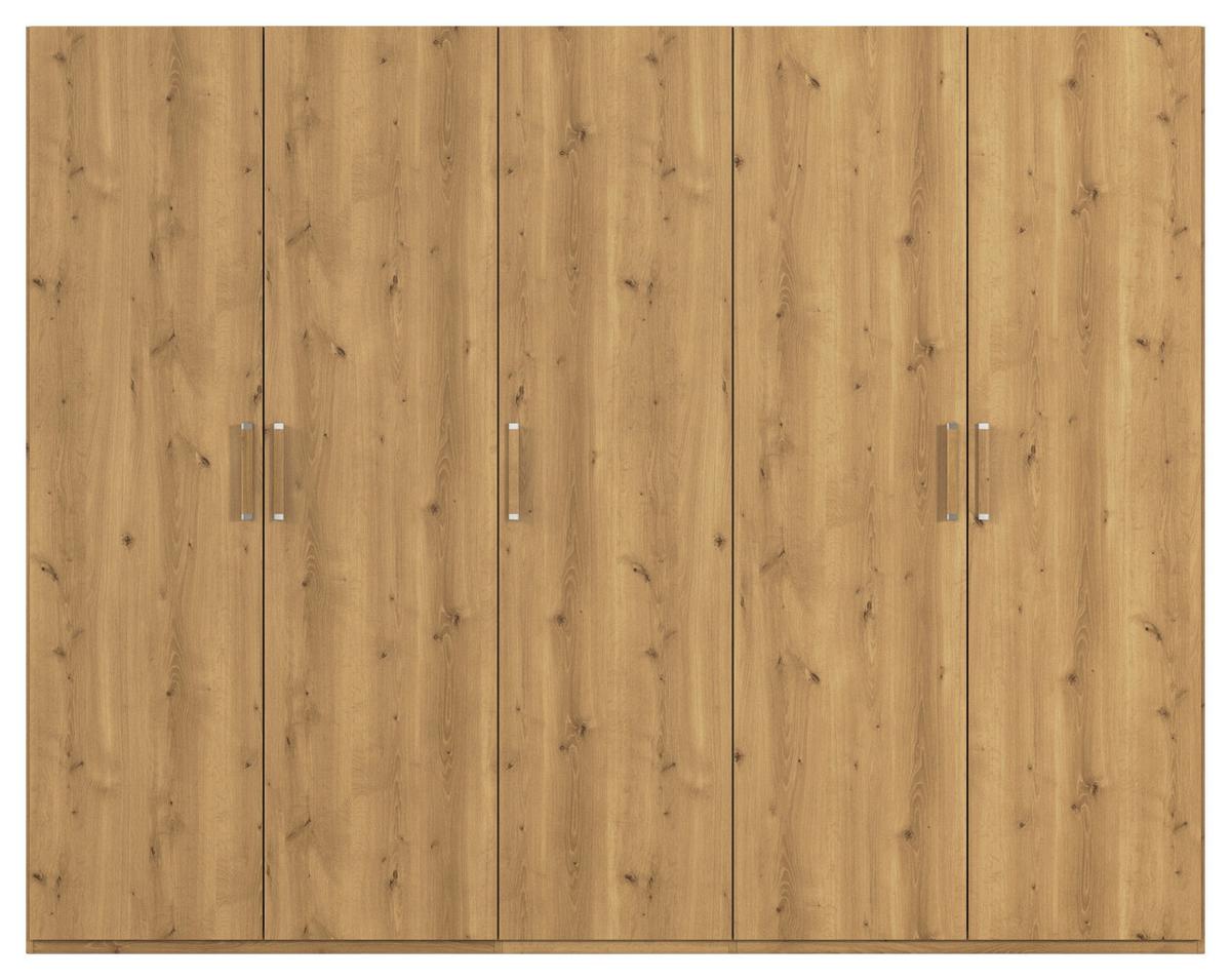 Omara S Klasičnimi Vrati Evelyn, Barva Hrasta - srebrne barve/barve hrasta, Design, umetna masa/leseni material (251/197/60cm) - Novel