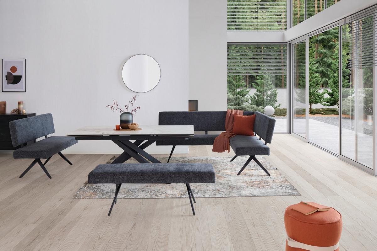 ŁAWKA NAROŻNA CHIOS - ciemnoszary/czarny, Konventionell, metal/tkanina (150/190cm) - MID.YOU